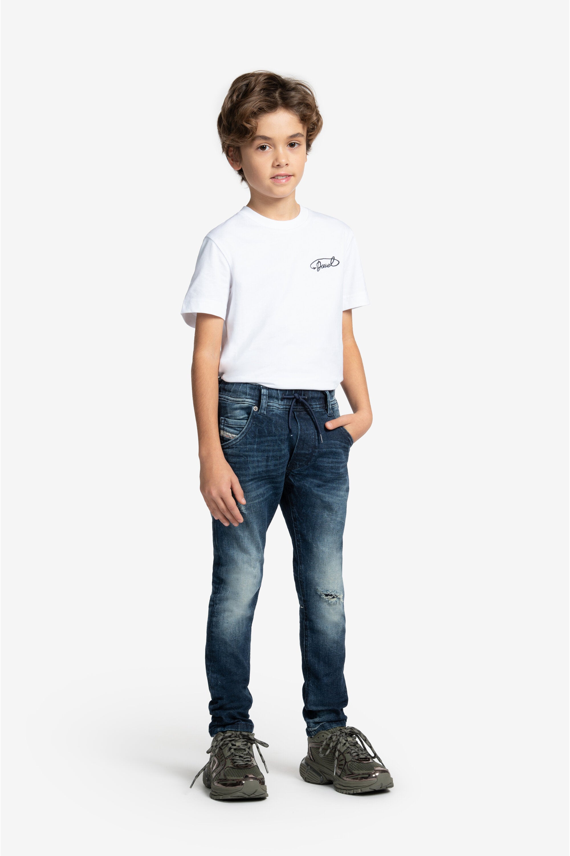 Jeans regular blu scuro con rotture - Krooley