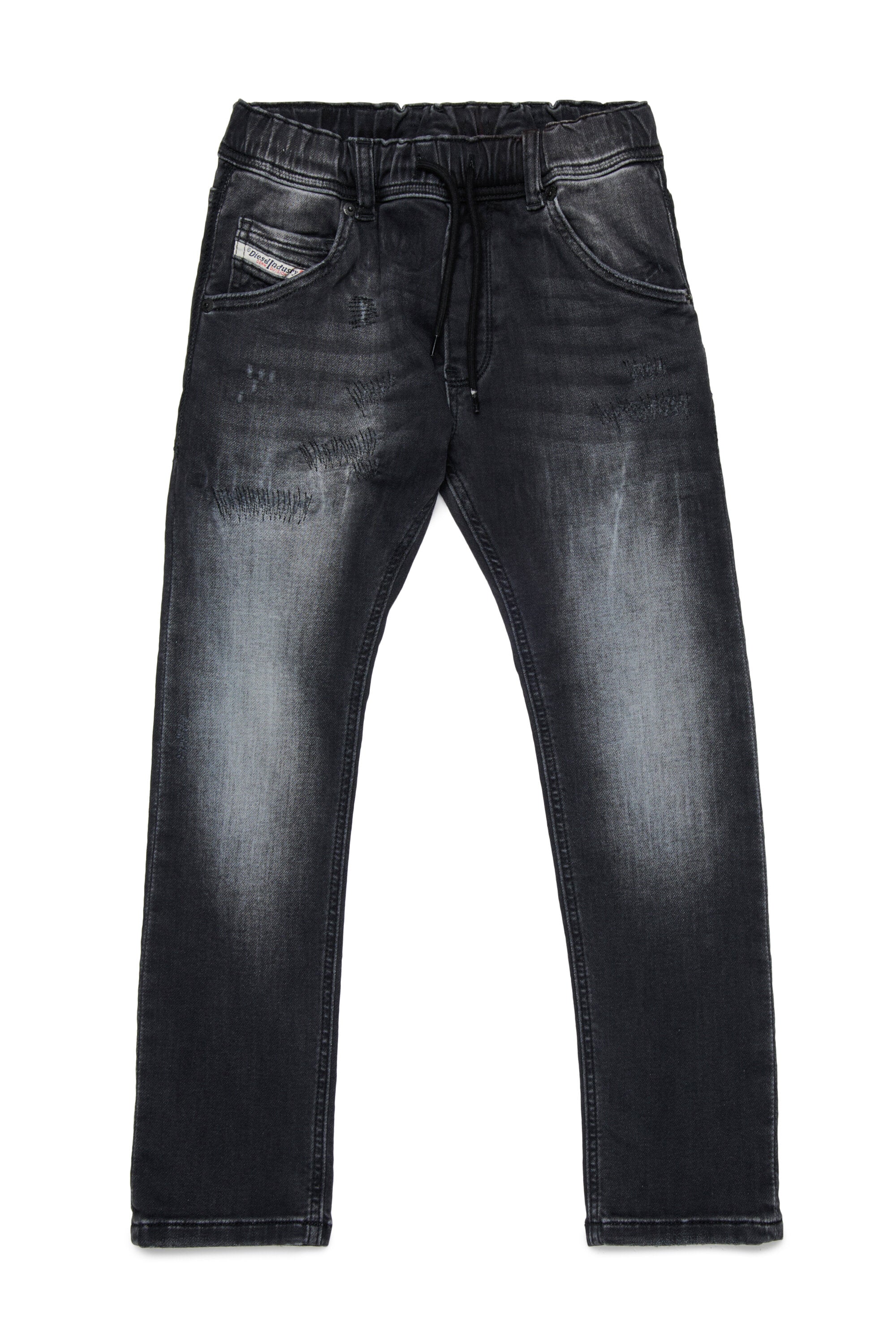JoggJeans® regular nero con abrasioni - Krooley