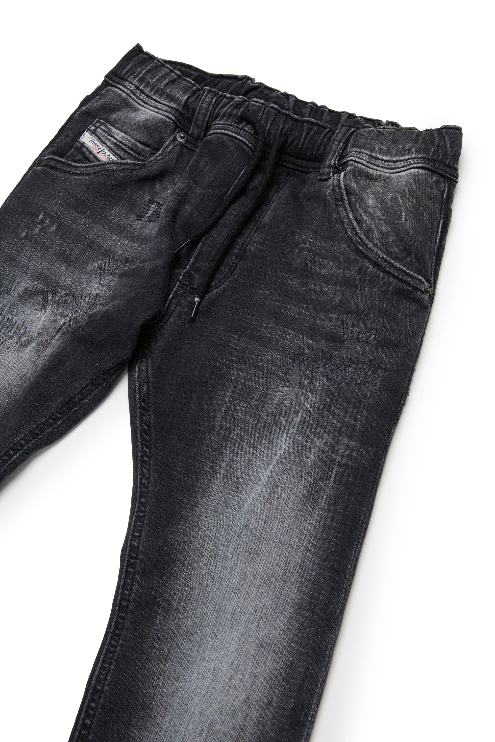 JoggJeans® regular nero con abrasioni - Krooley