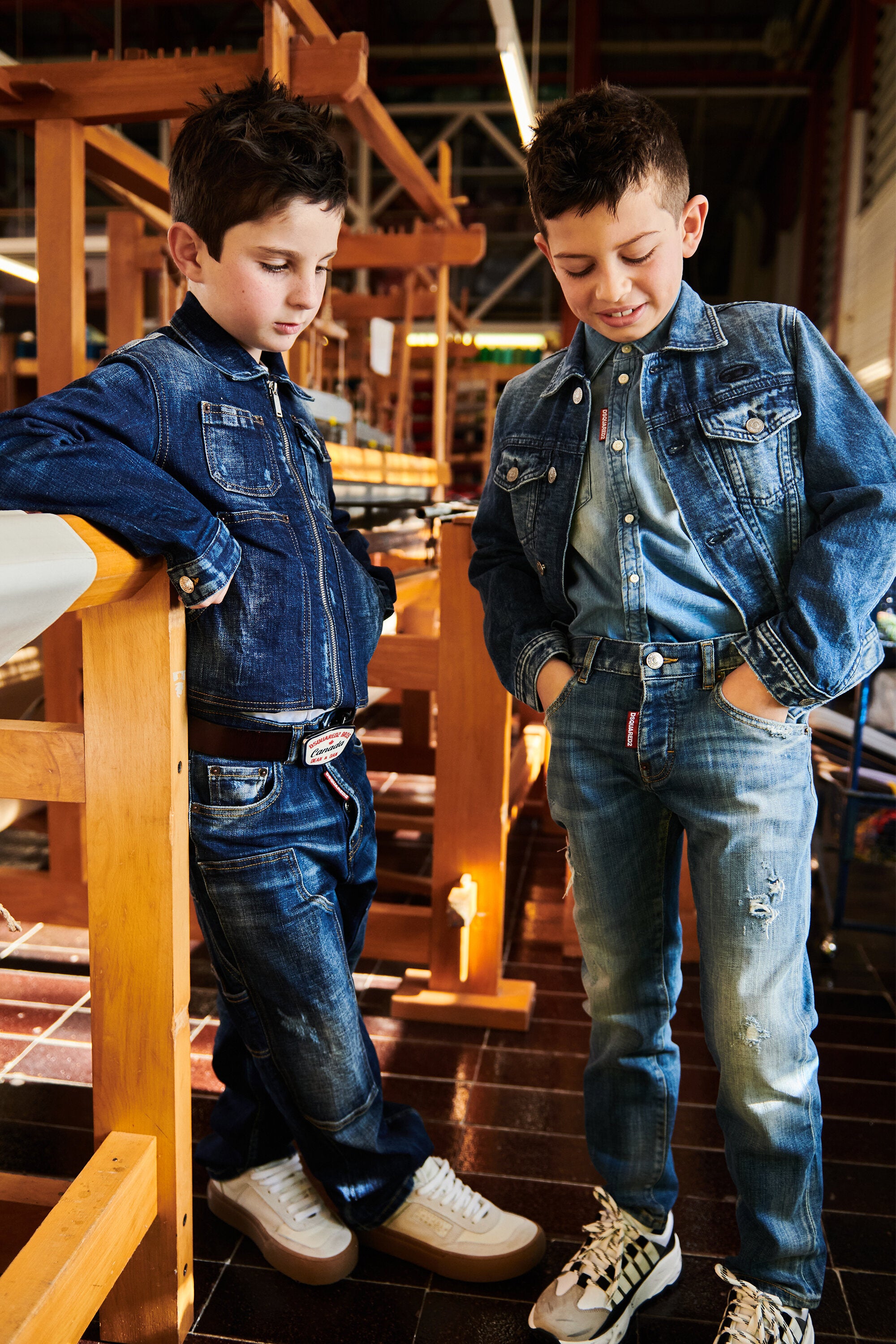 Giacca denim con logo