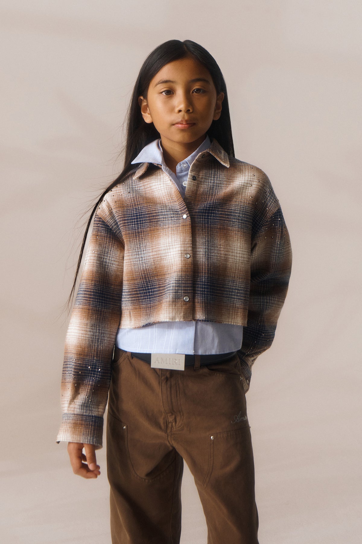 Chemise à carreaux avec logo