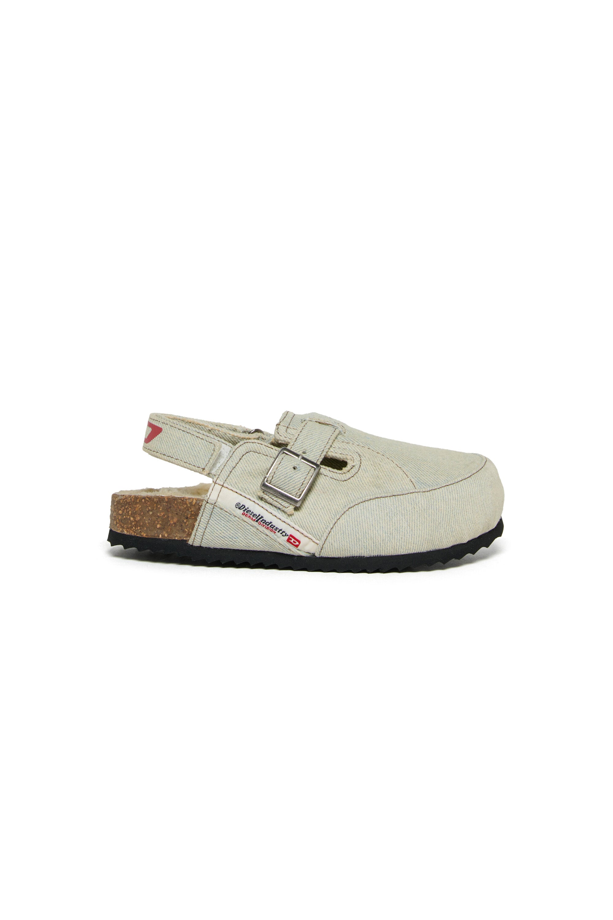 D-Woodstock sandals in used-effect denim