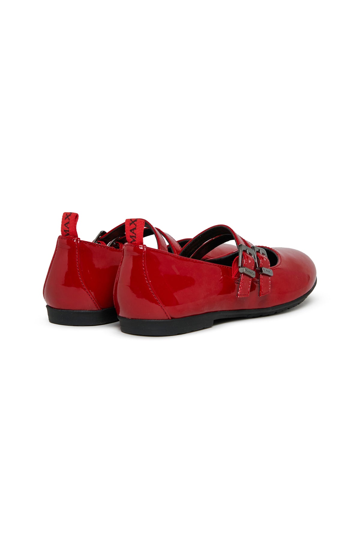 Lackschuh-Ballerina mit Doppelriemen