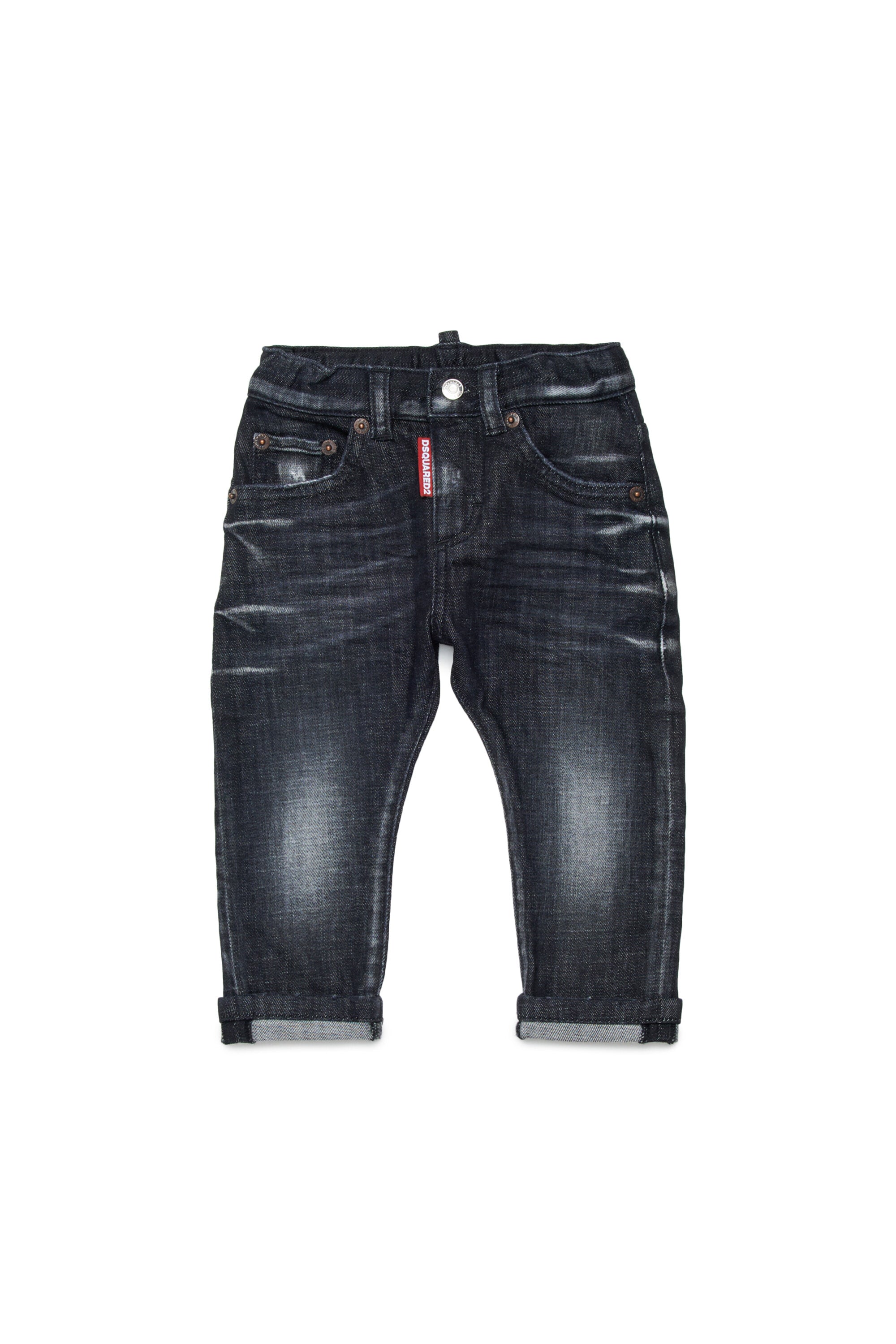 Verblasste schwarze Jeans