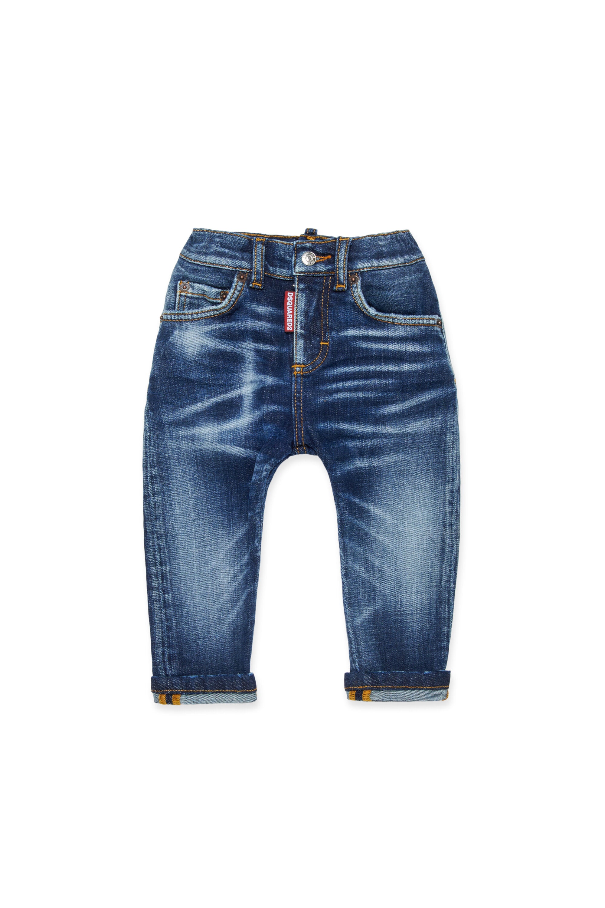 Jeans slim blu scuro sfumato