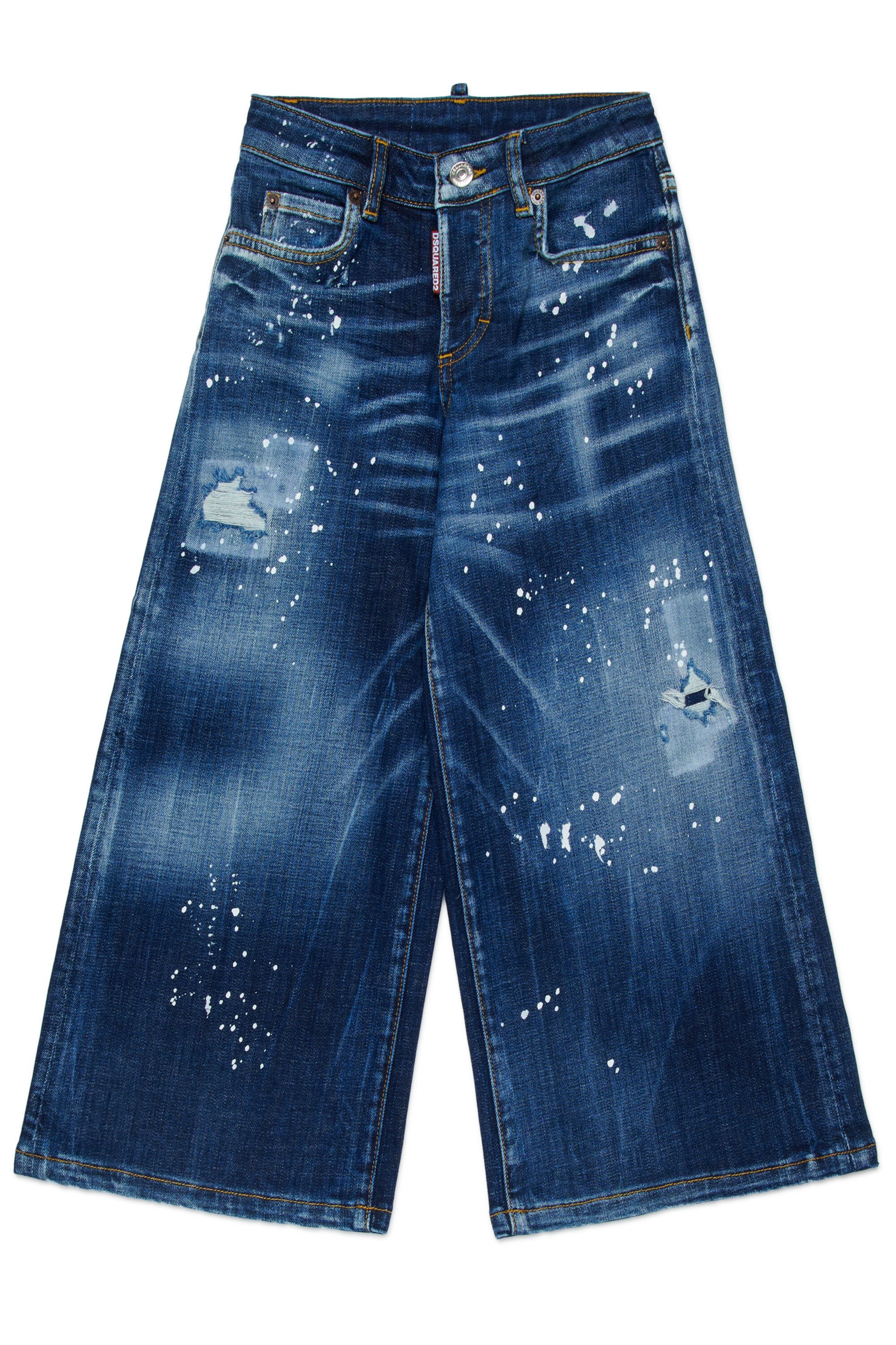 Jeans regular blu scuro con macchie - Page