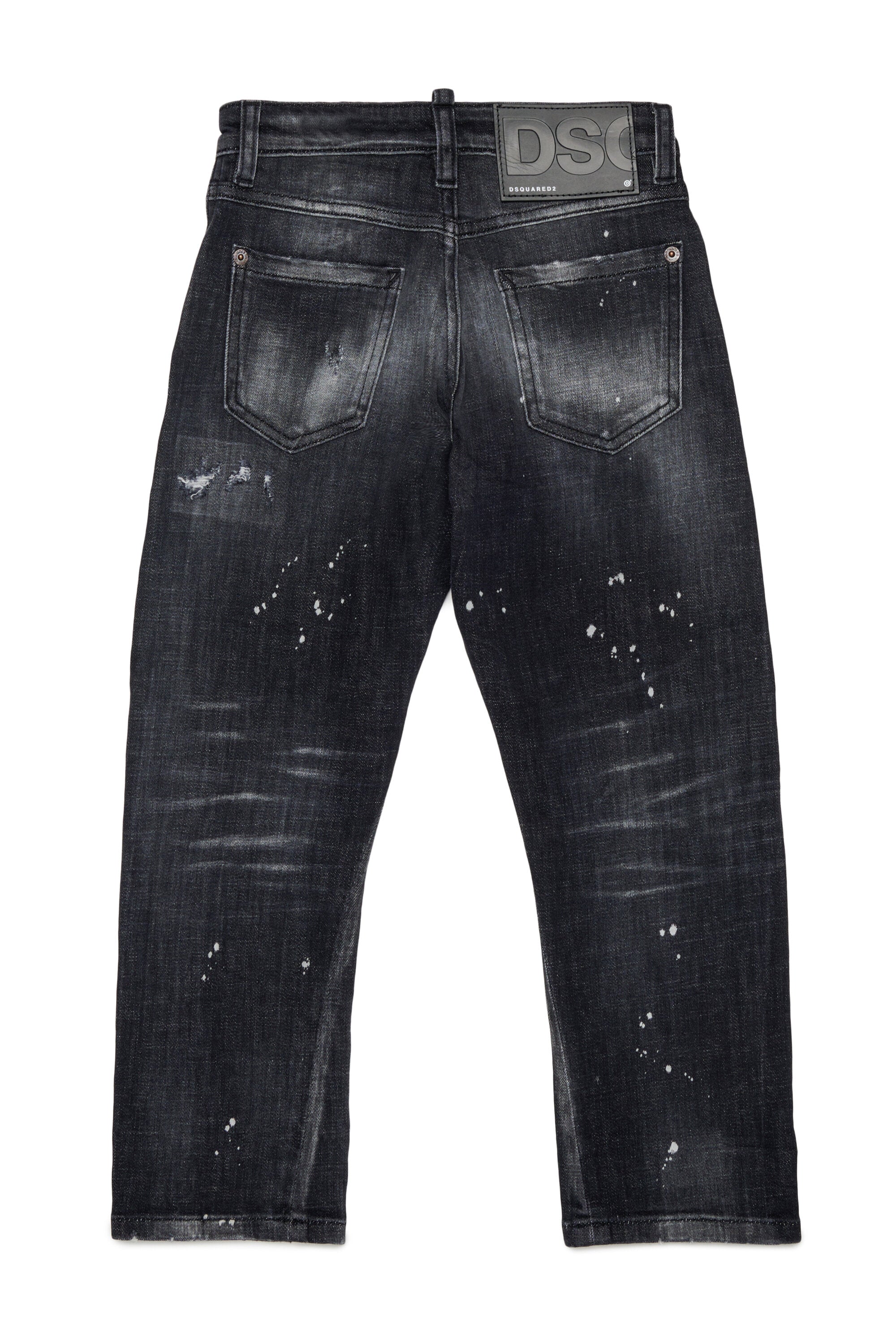 Regular-Jeans in Schwarzwaschung mit Used-Effekt