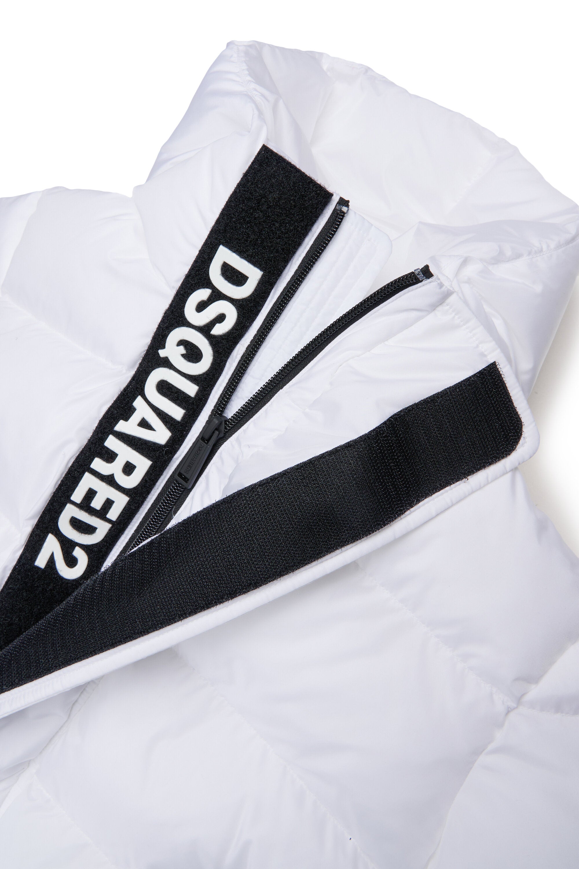 Giacca imbottita corta con cappuccio e logo DSQUARED2