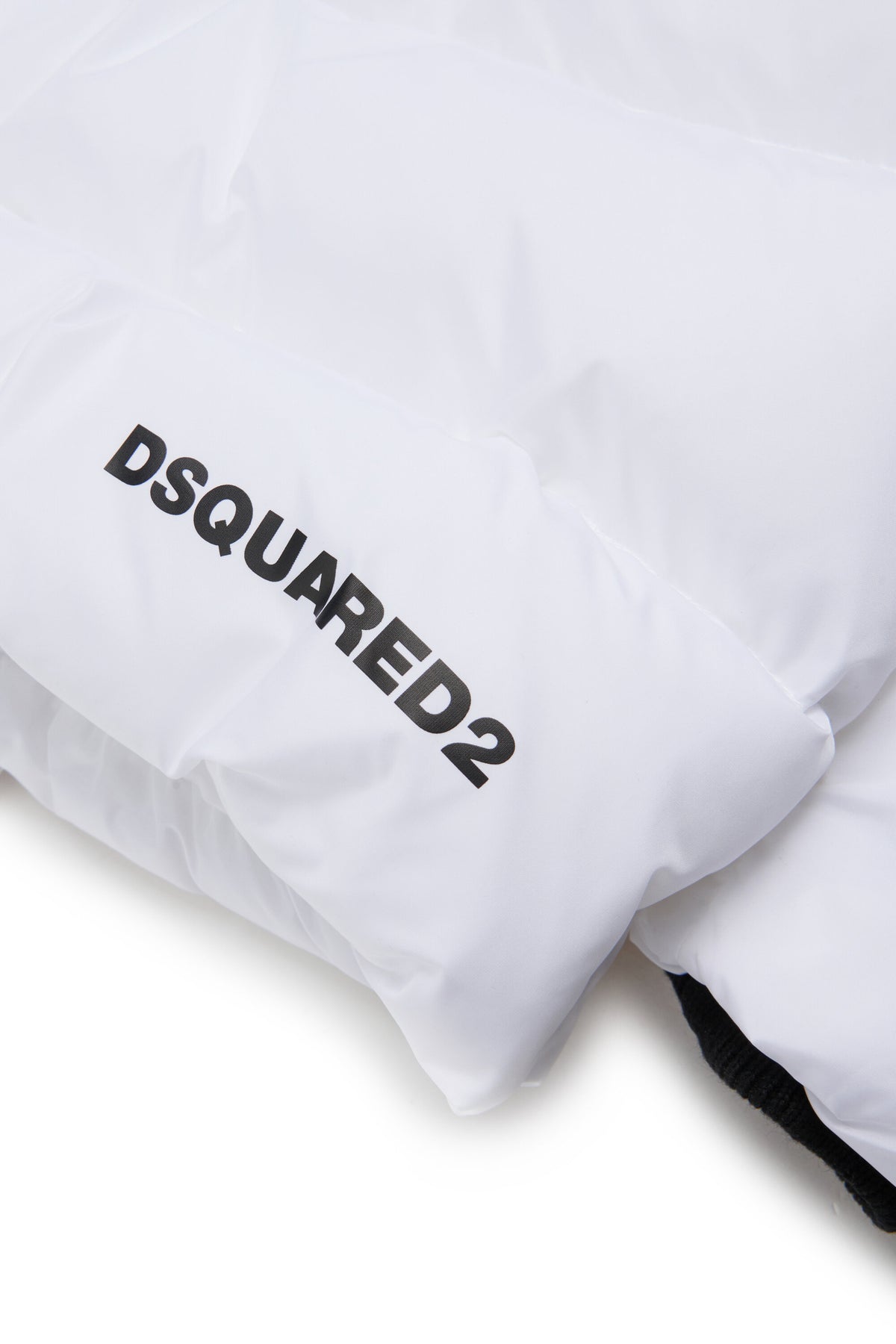 Short padded jacket with hood and DSQUARED2 logo