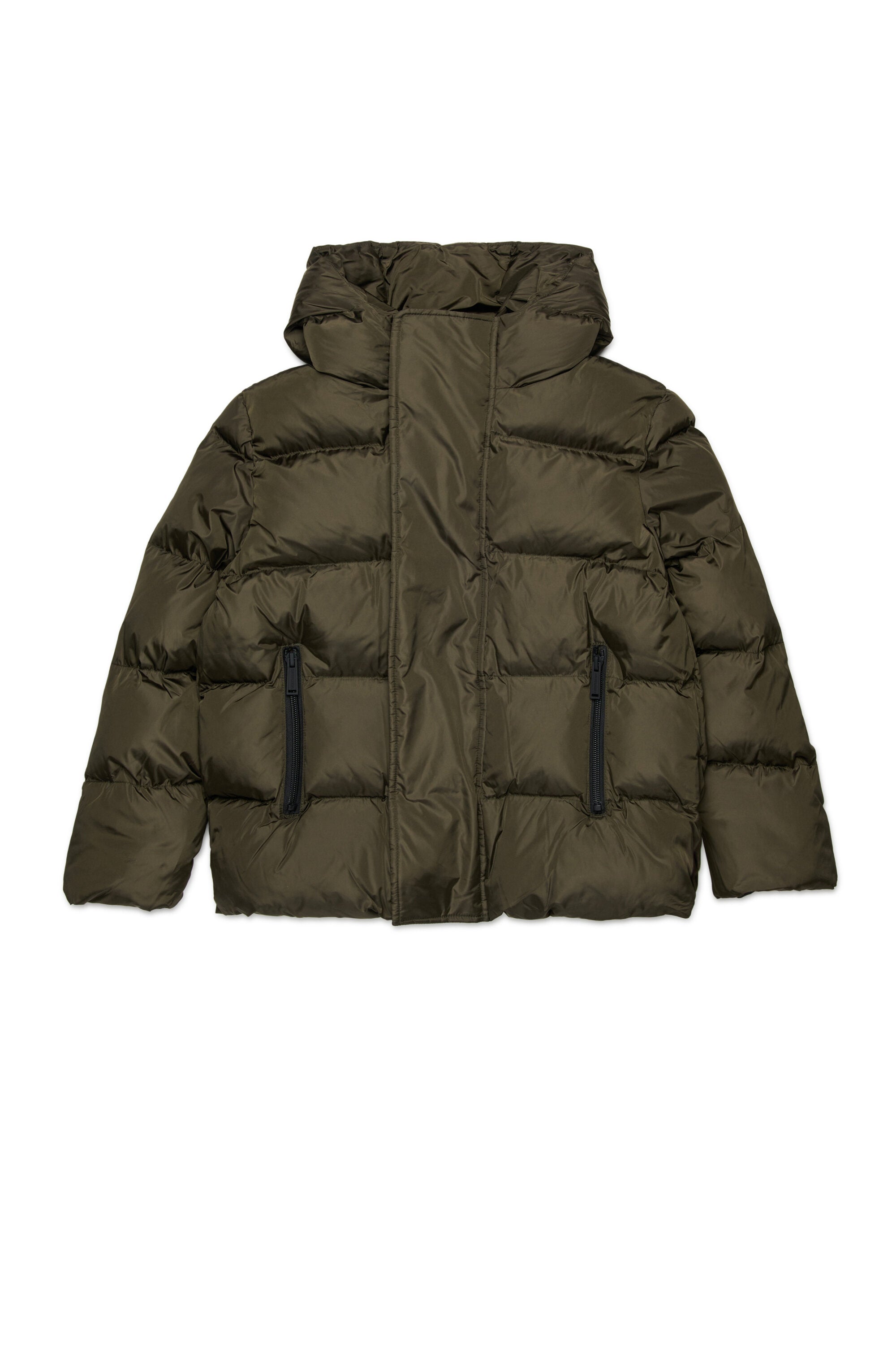 Kurze wattierte Jacke mit Kapuze und DSQUARED2 Logo