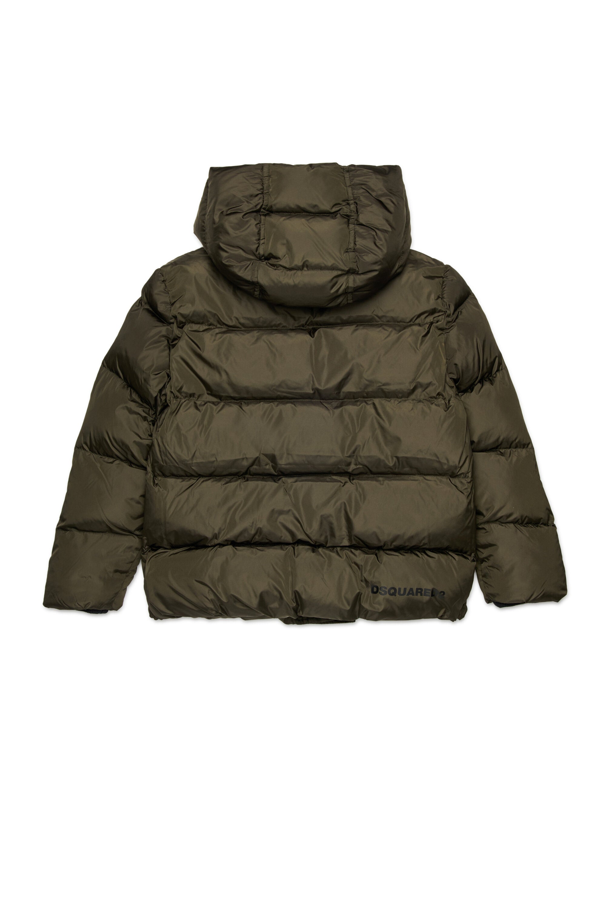 Kurze wattierte Jacke mit Kapuze und DSQUARED2 Logo
