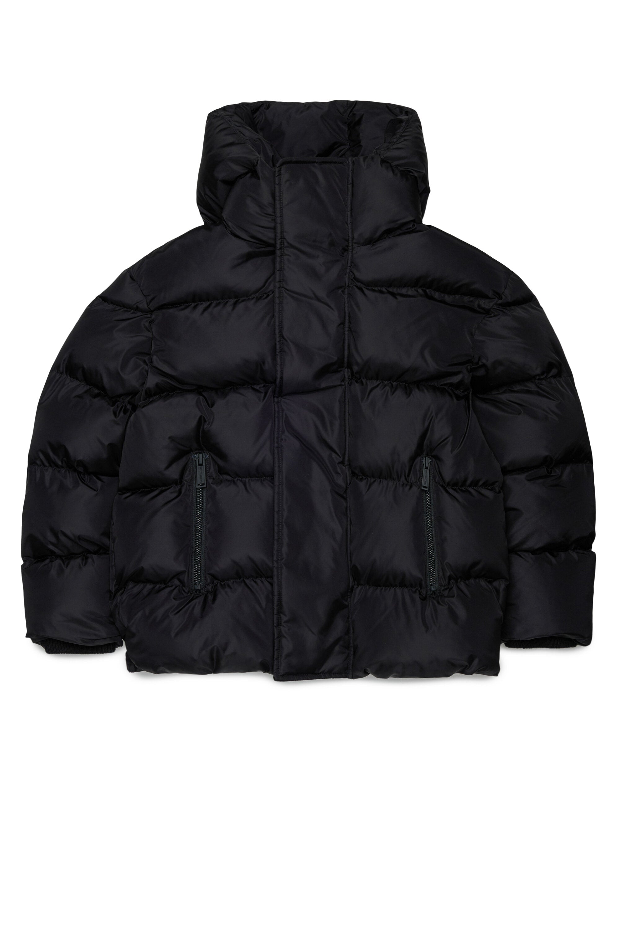Giacca imbottita corta con cappuccio e logo DSQUARED2