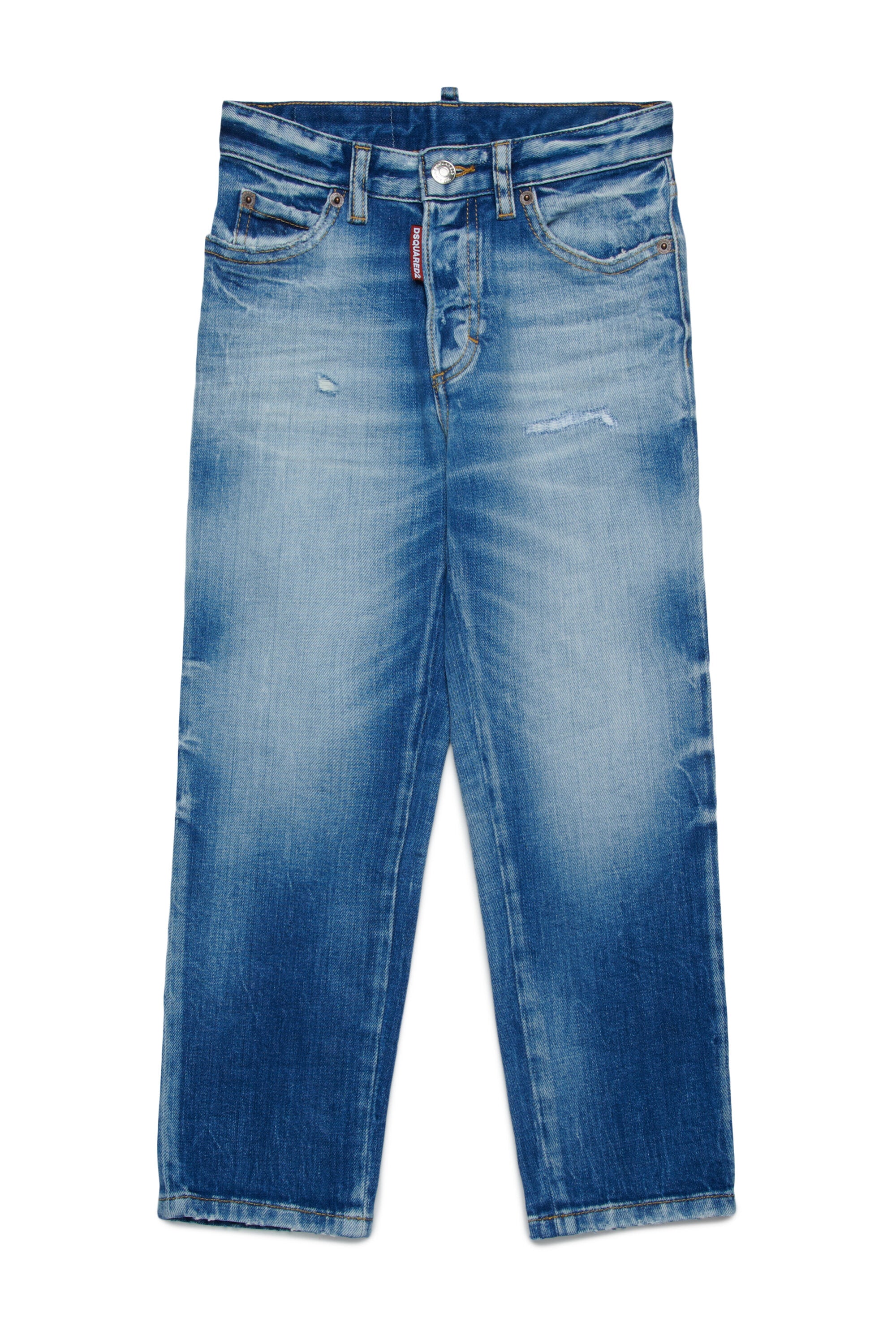 Jeans straight bleu moyen avec déchirures - Boss 10