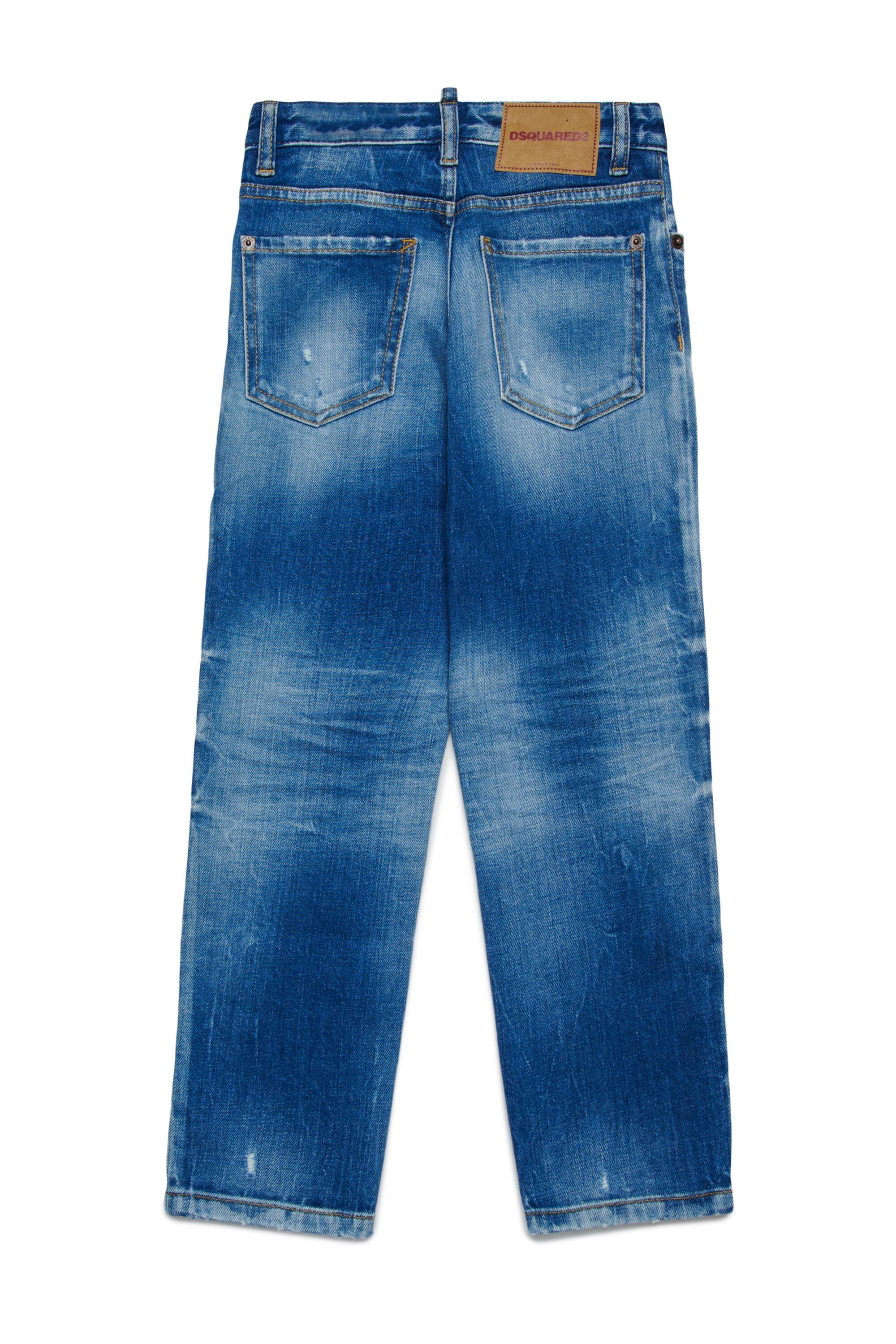 Jeans straight blu medio con rotture - Boss 10