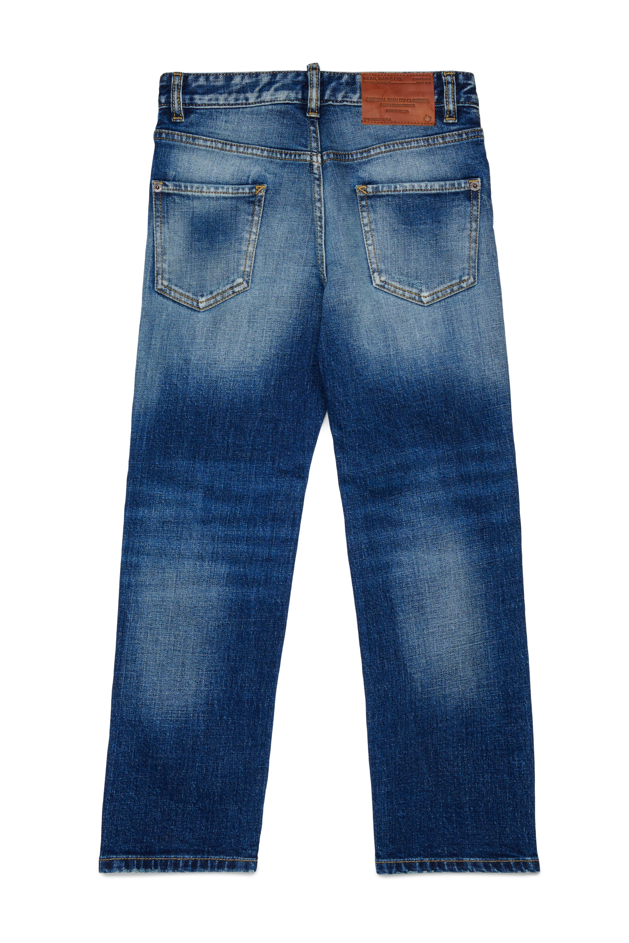 Hellblaue Straight-Jeans con weitem Beinabschluss - 642