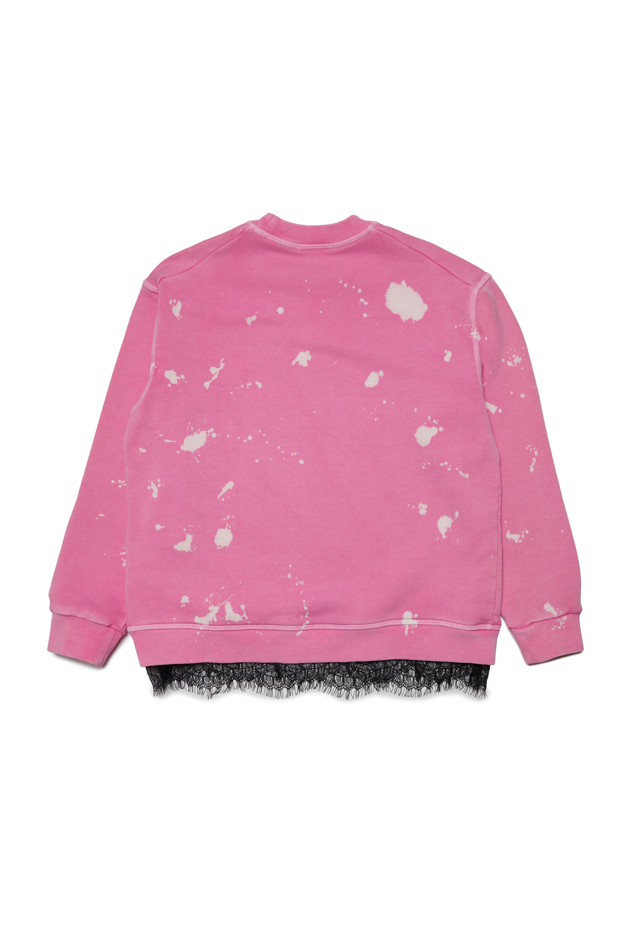 Vintage effect sweatshirt with lace