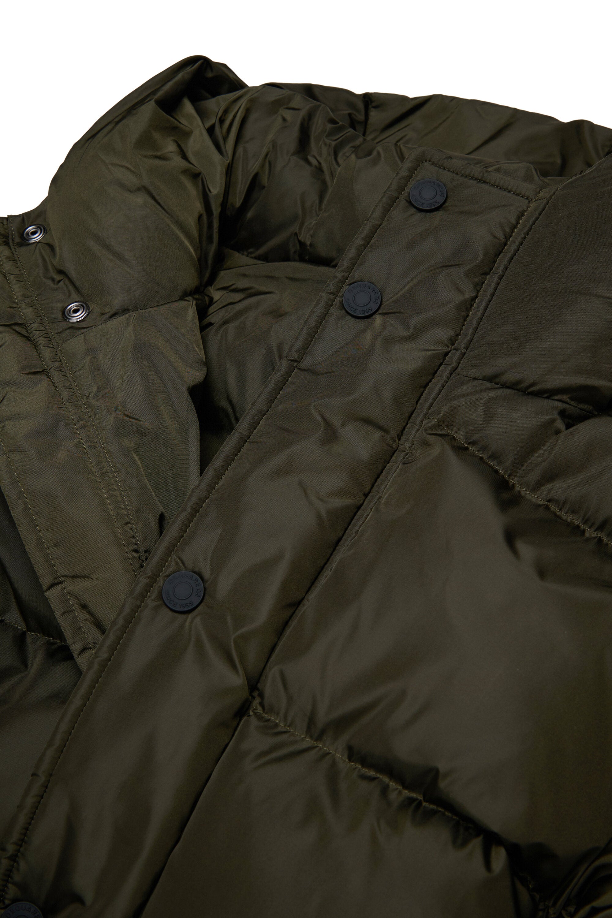 Doudoune longue avec ceinture reportant le logotype