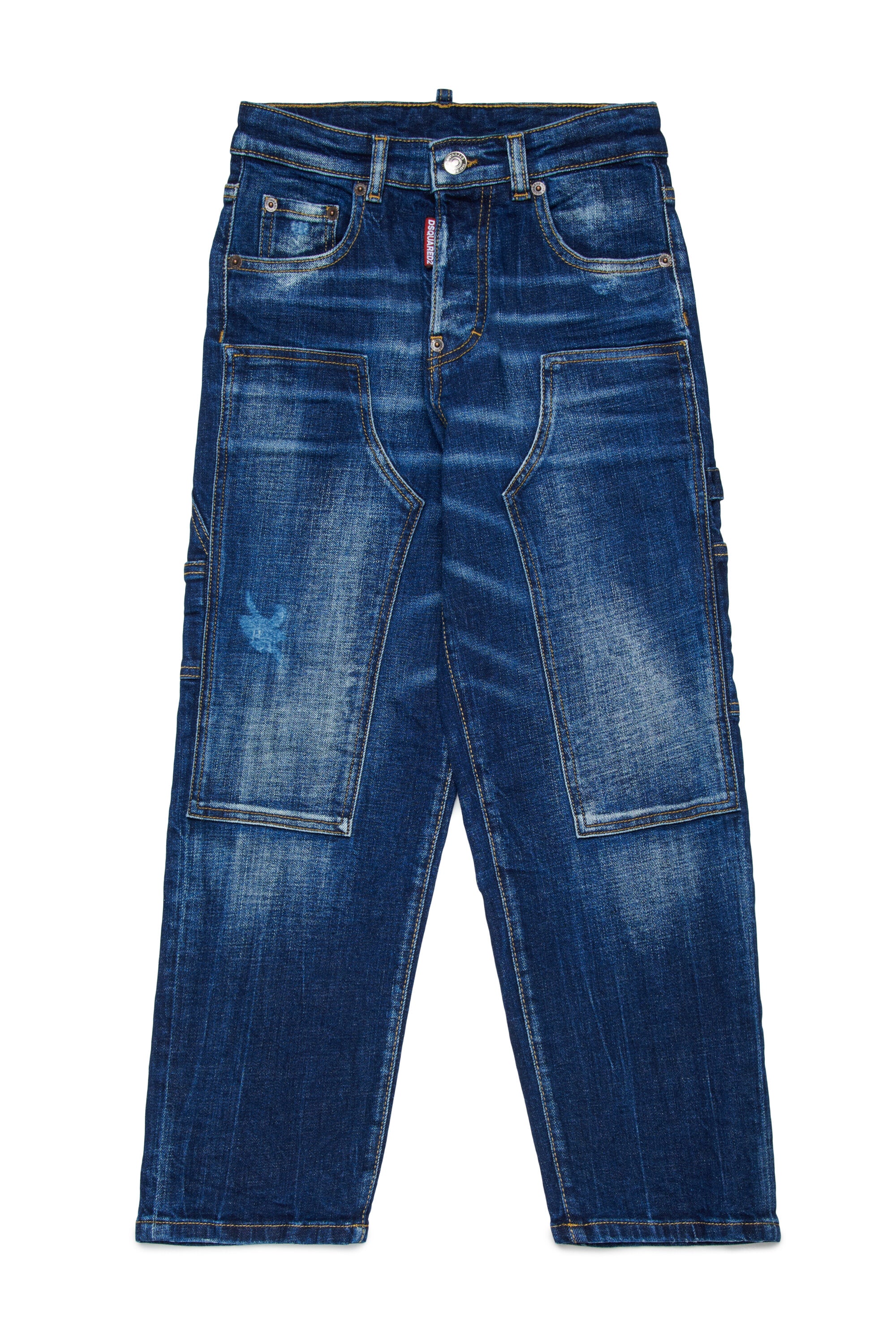 Jean droit délavé bleu moyen - Loose