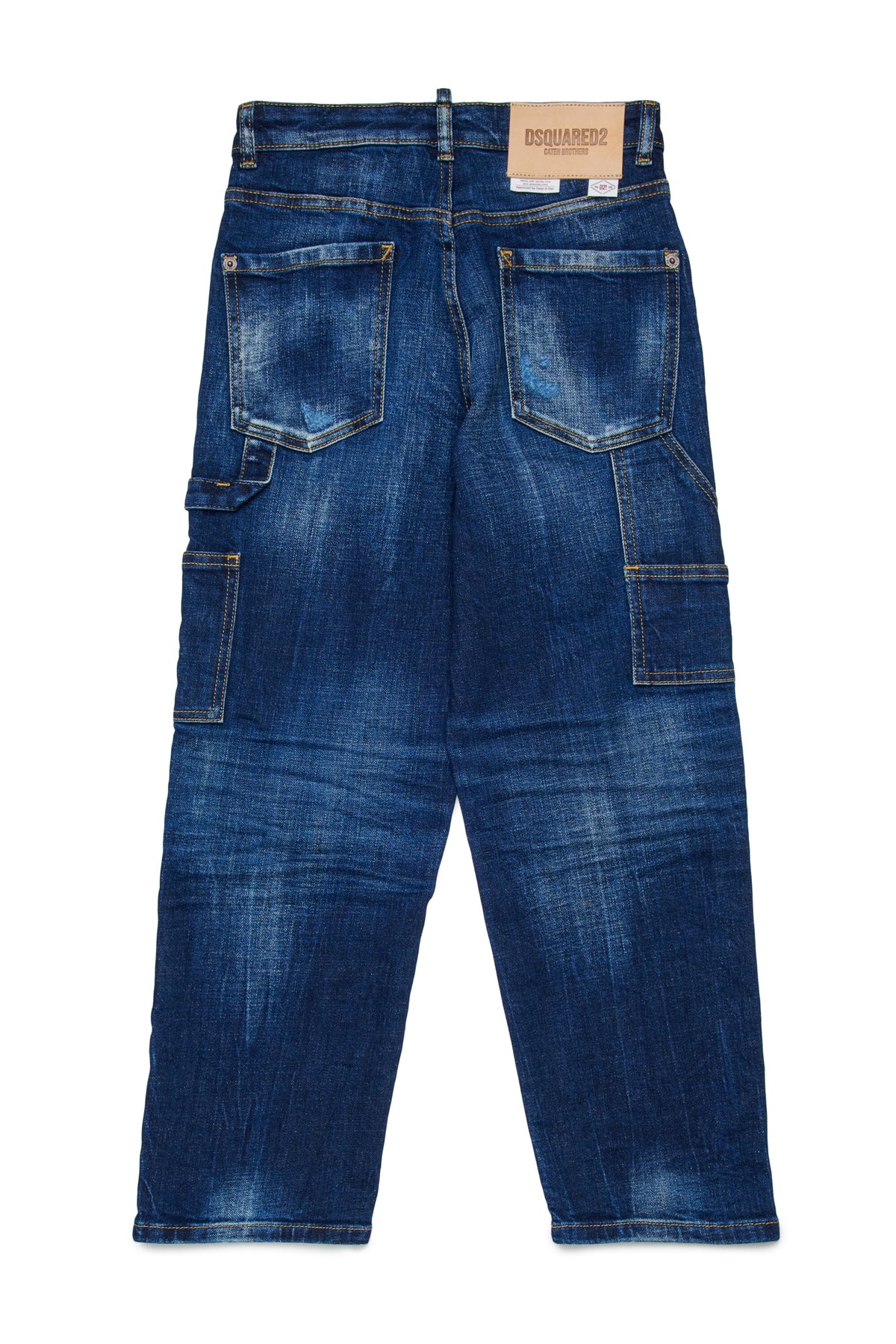Jean droit délavé bleu moyen - Loose