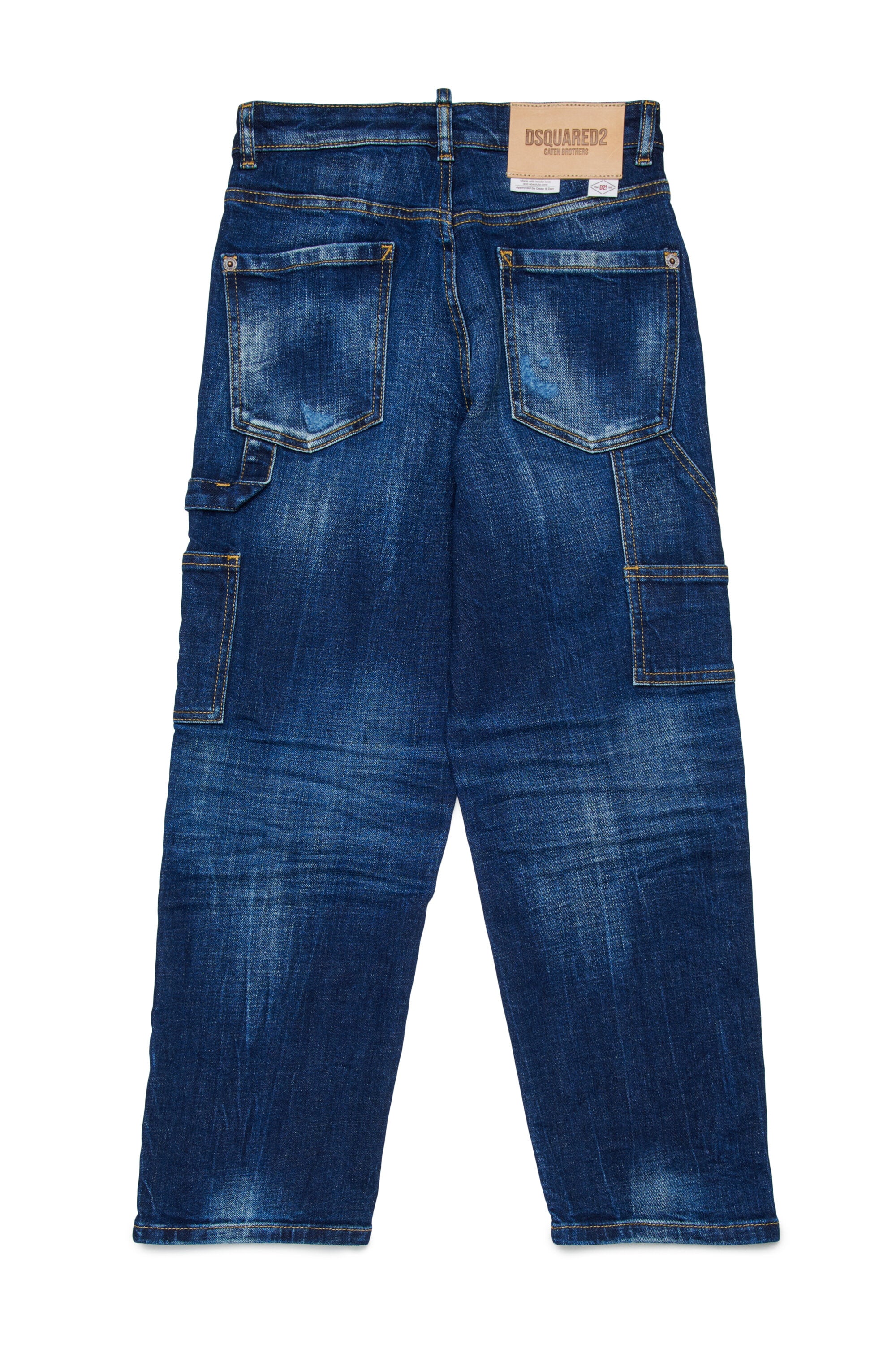 Jean droit délavé bleu moyen - Loose