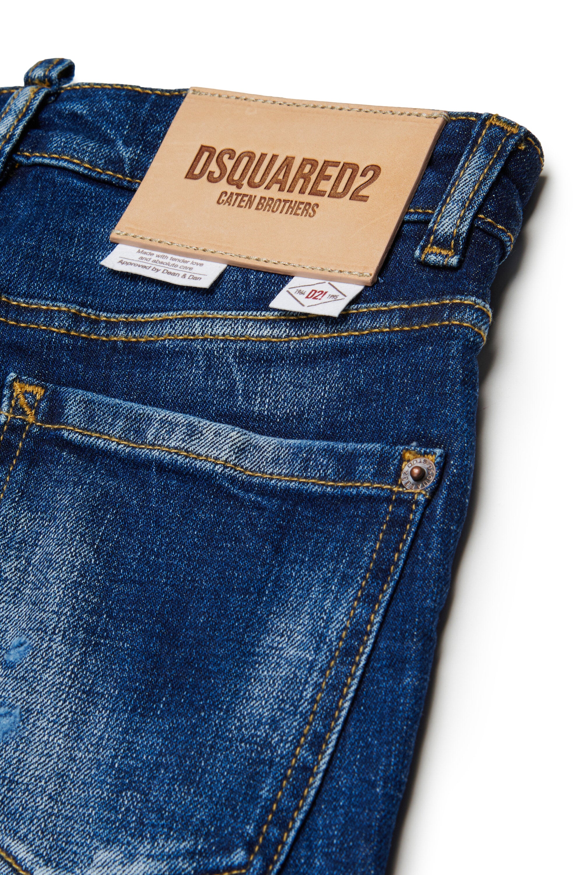 Jean droit délavé bleu moyen - Loose