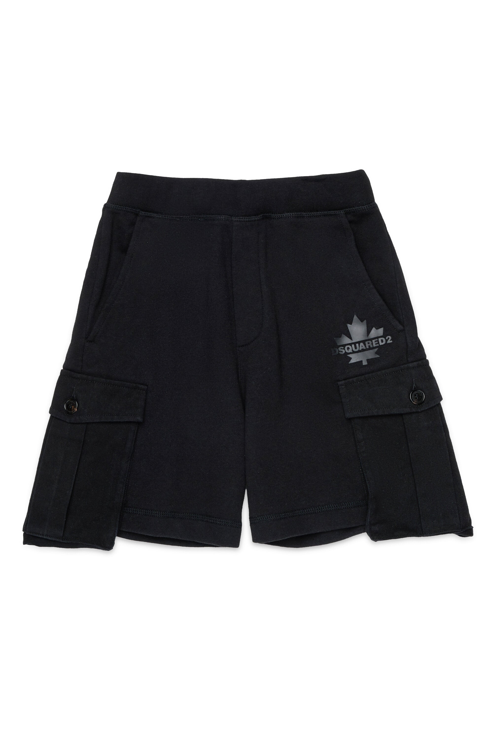 Shorts cargo in felpa con Maple Leaf