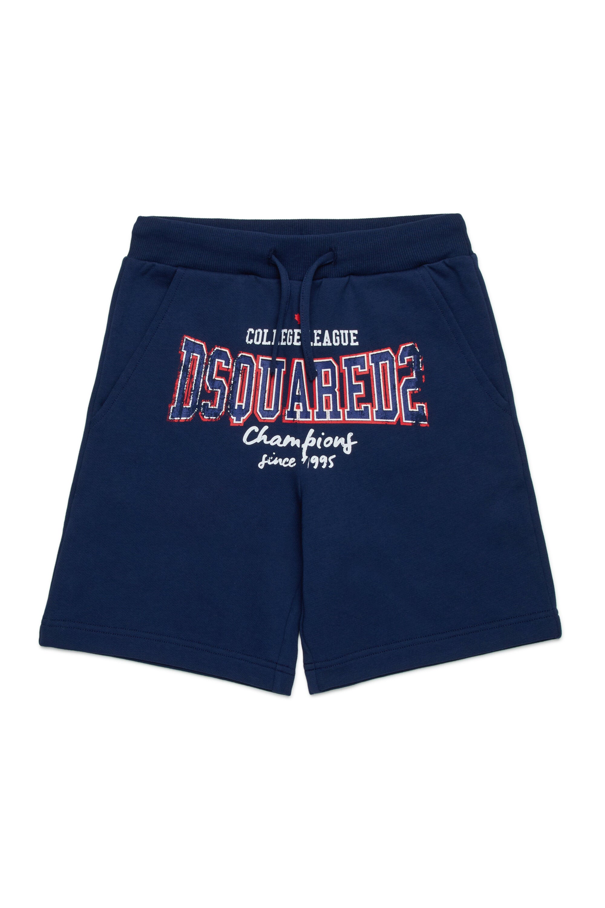Shorts in felpa con stampa college