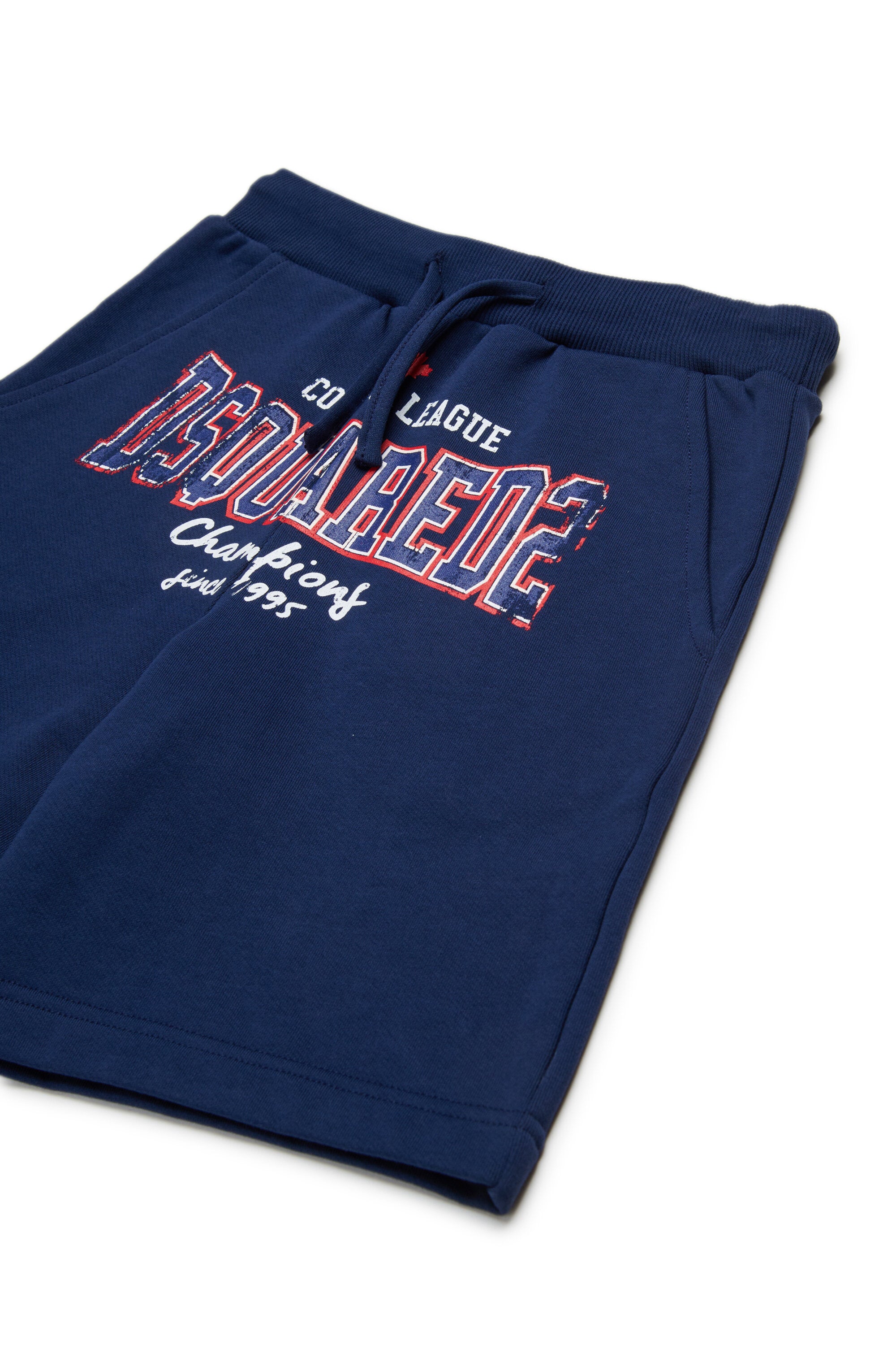 Shorts in felpa con stampa college