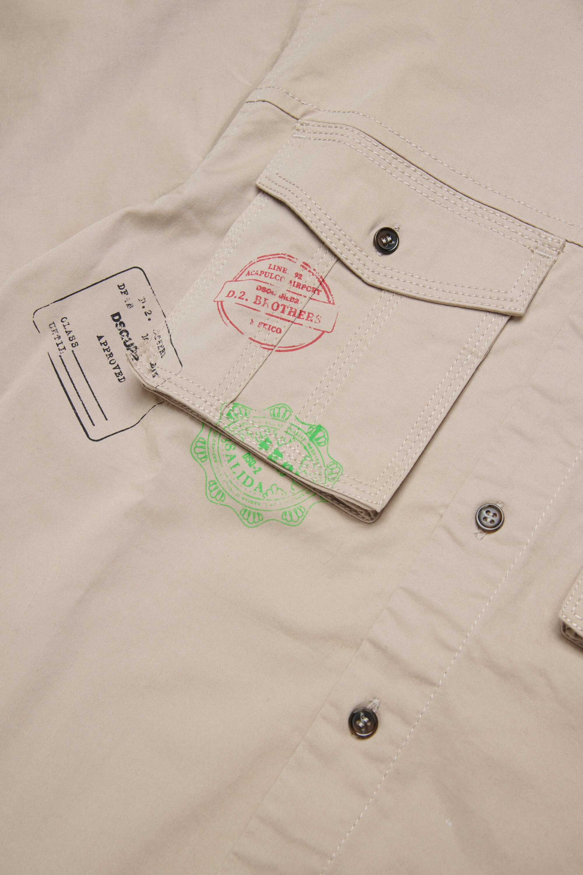 Camicia manica corta con grafica Passport