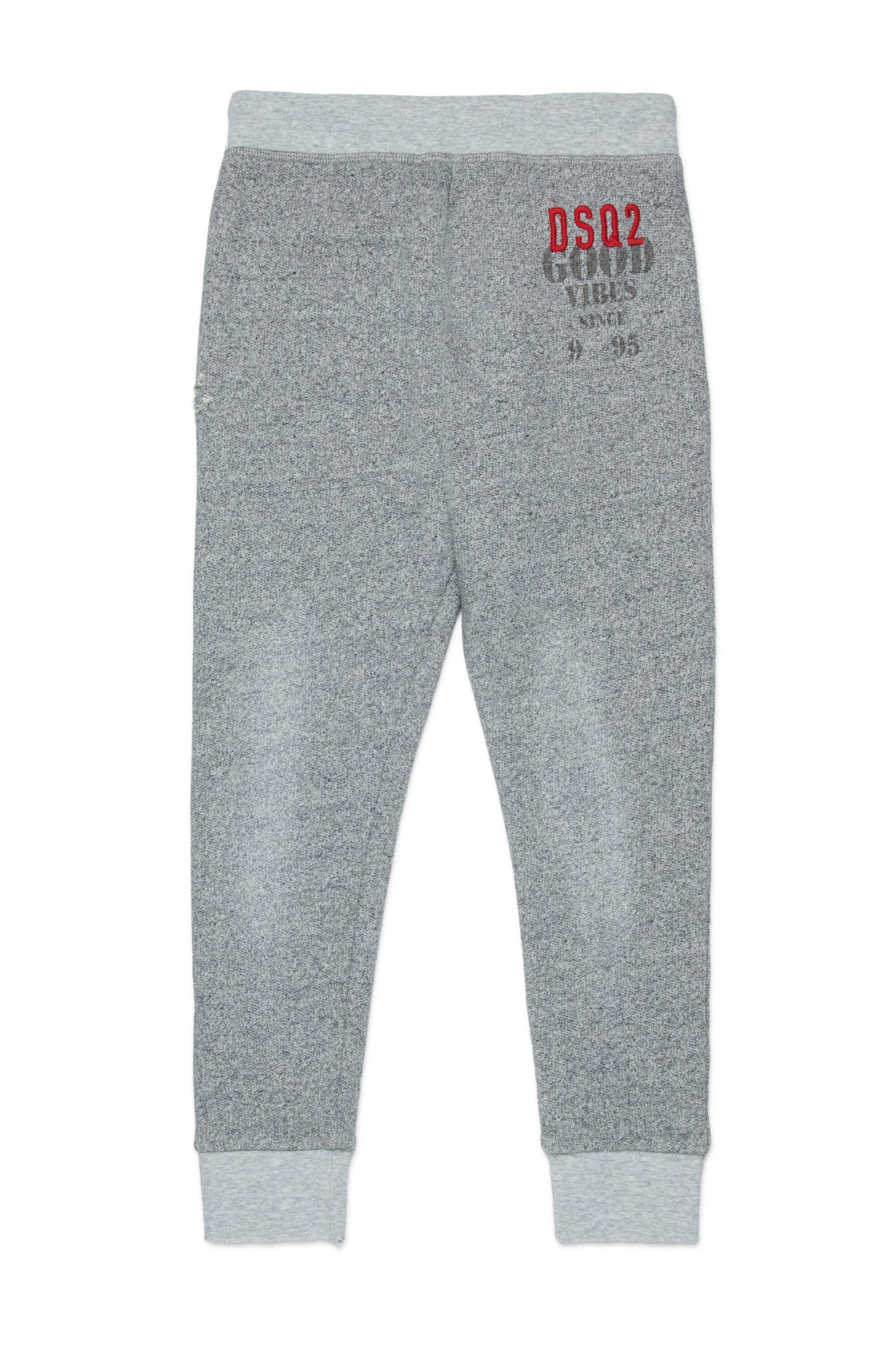 Pantaloni jogger in felpa effetto rovinato