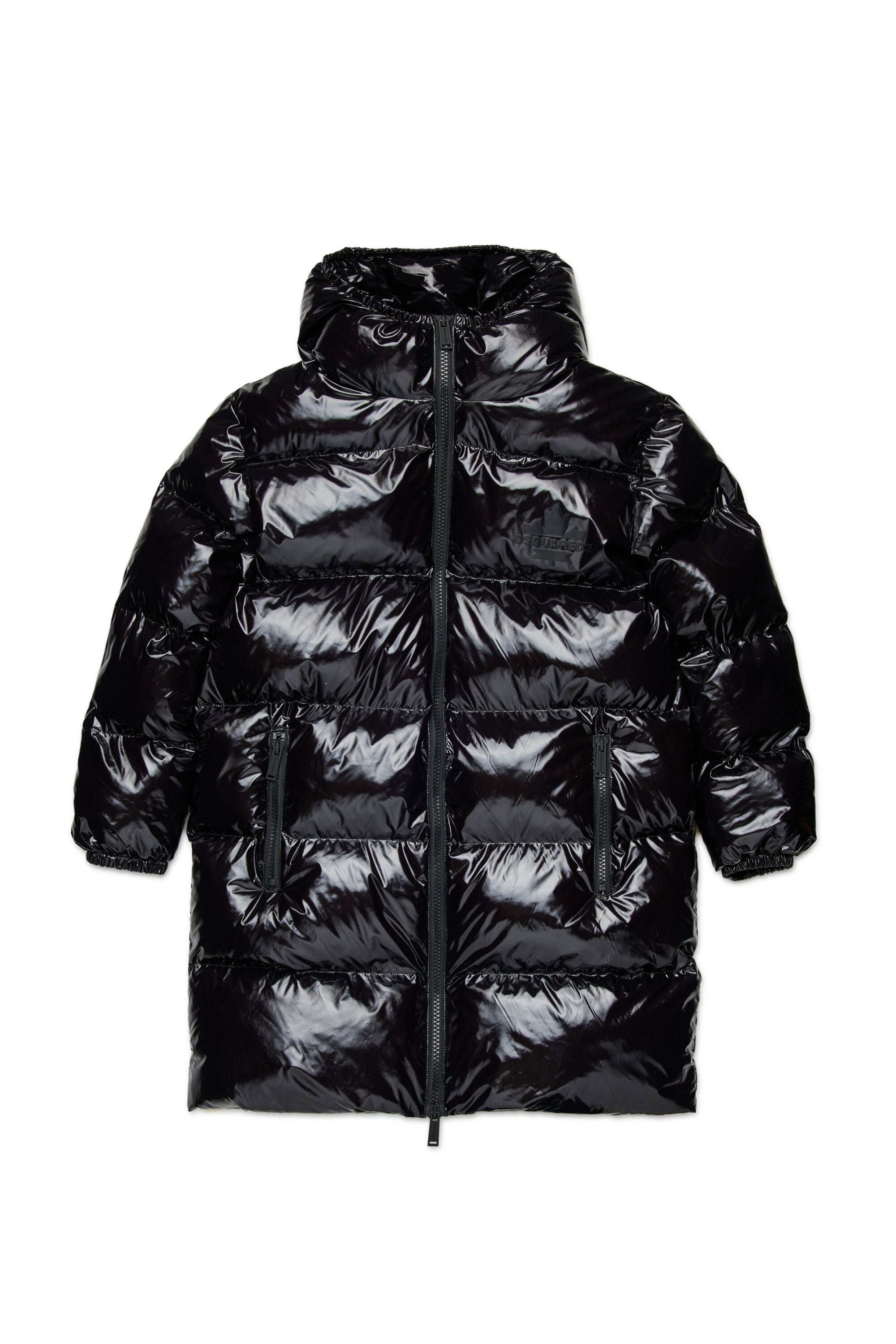 Giacca imbottita lunga con logo Maple Leaf