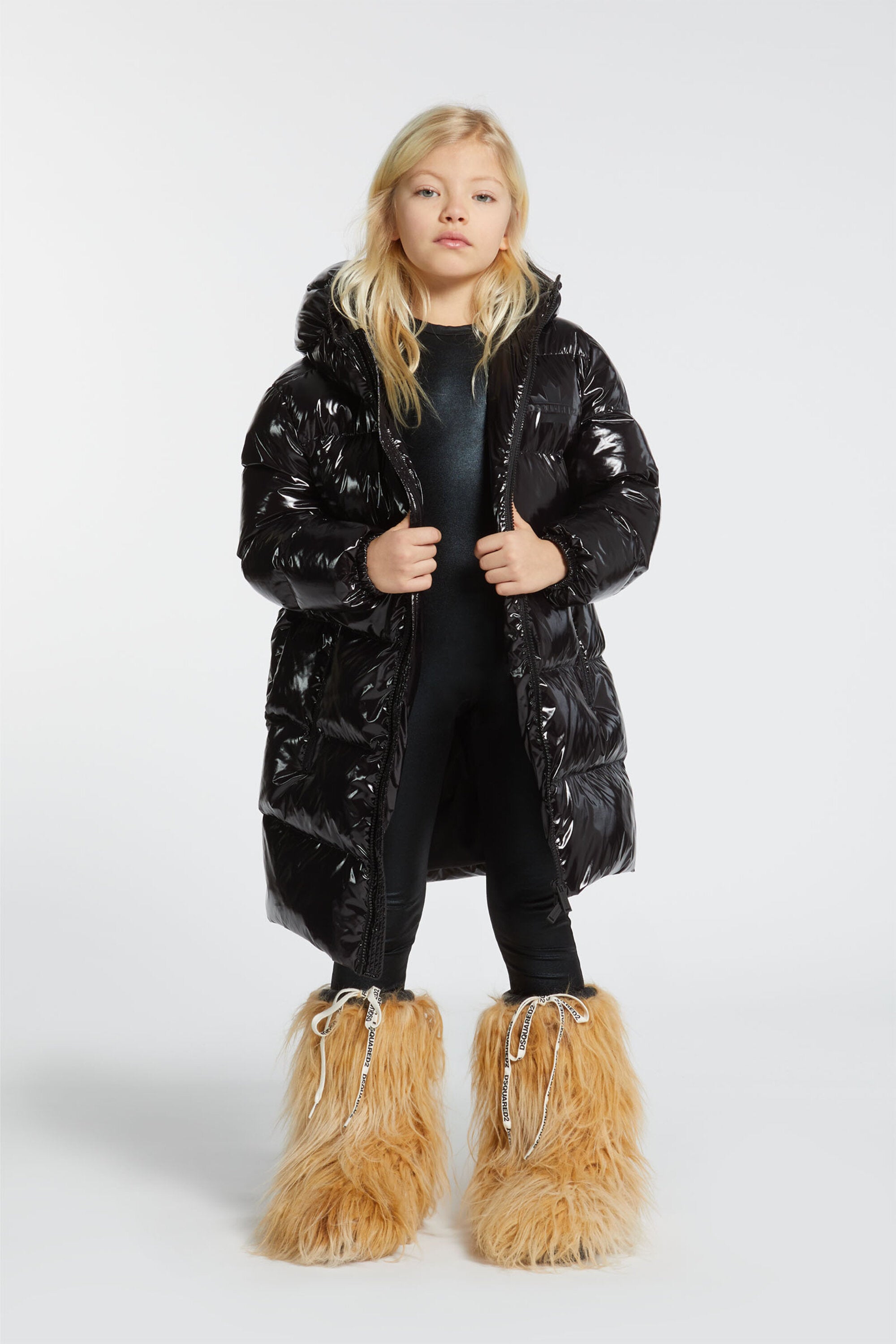 Giacca imbottita lunga con logo Maple Leaf