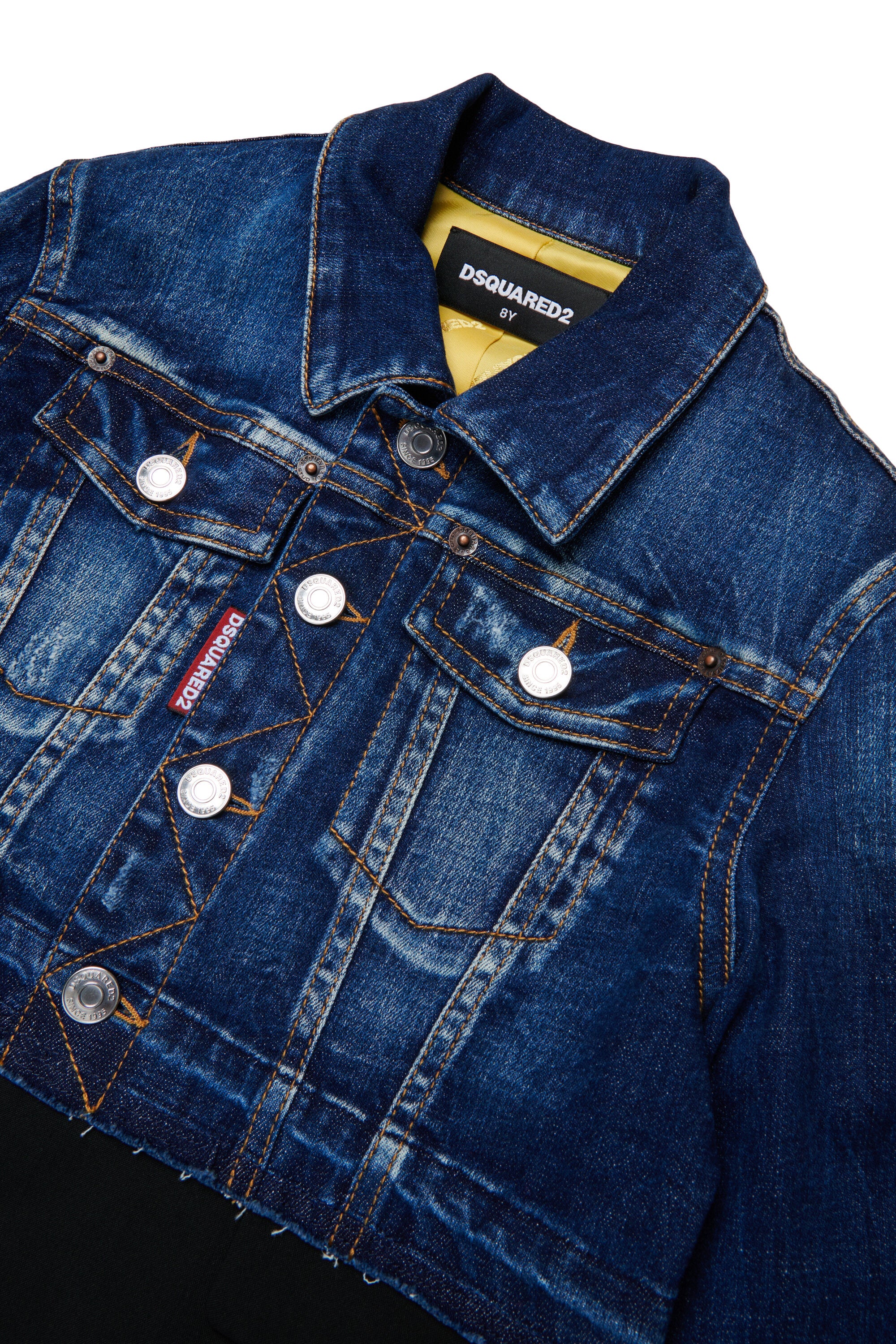 Giacca in denim e fresco di lana