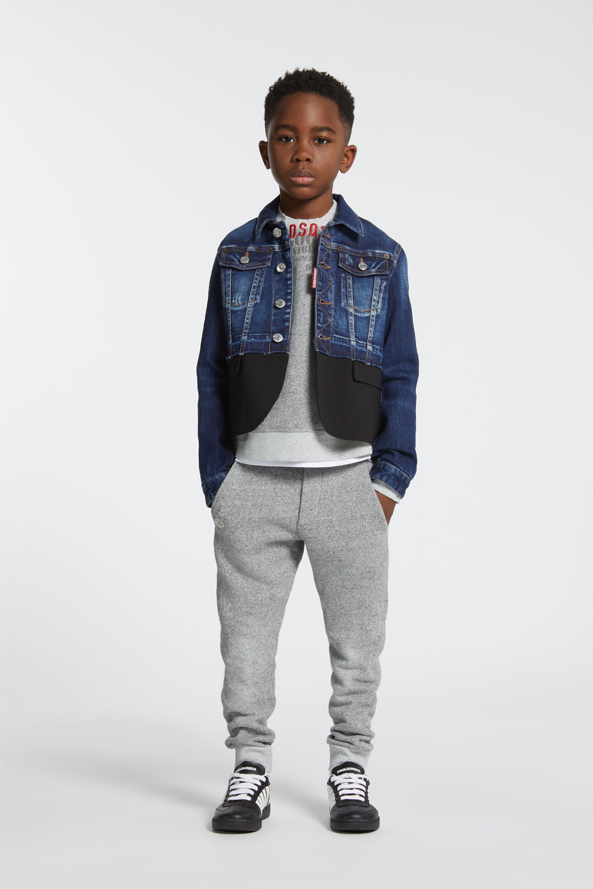 Veste en denim et laine fraîche