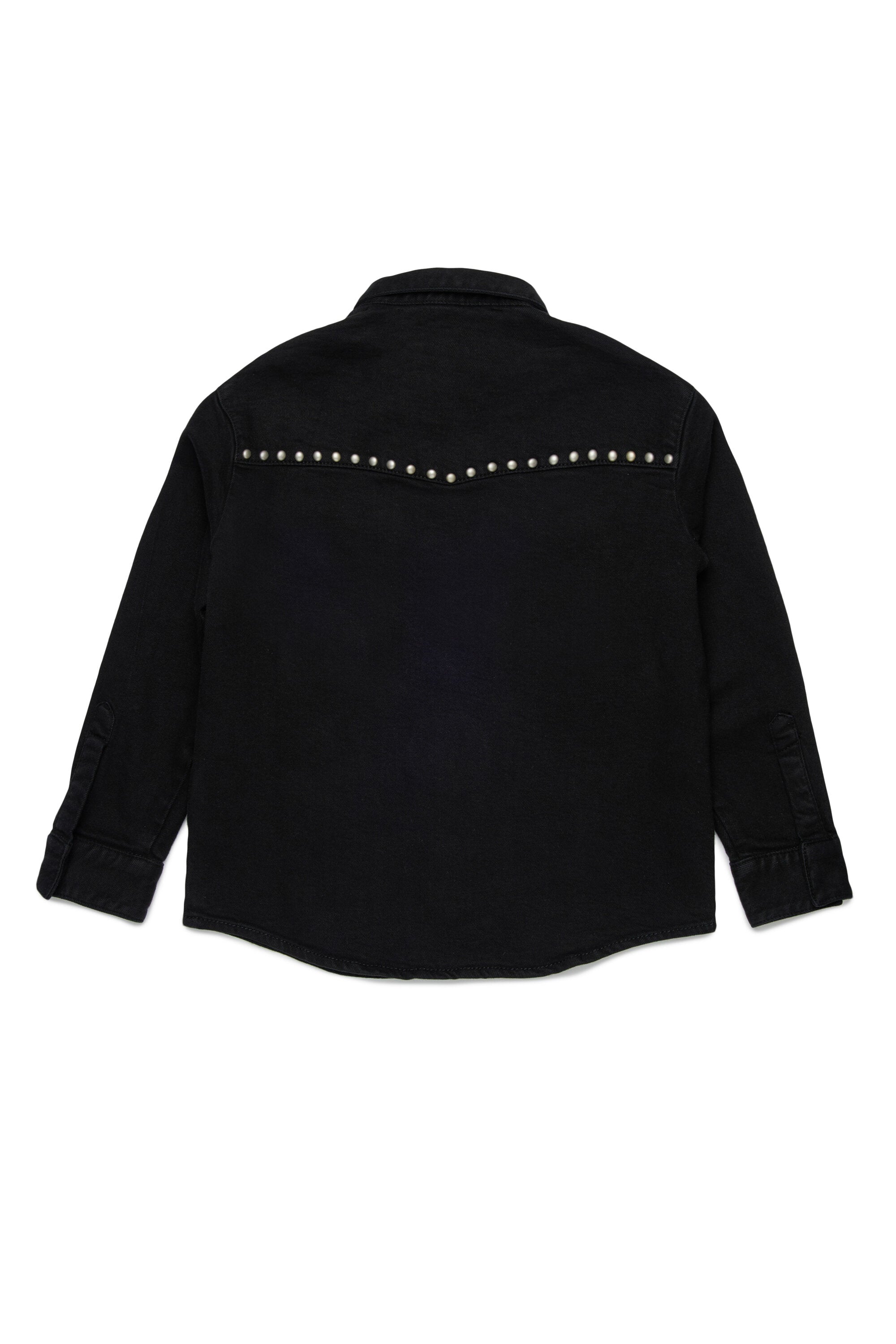 Chemise en denim noir avec clous