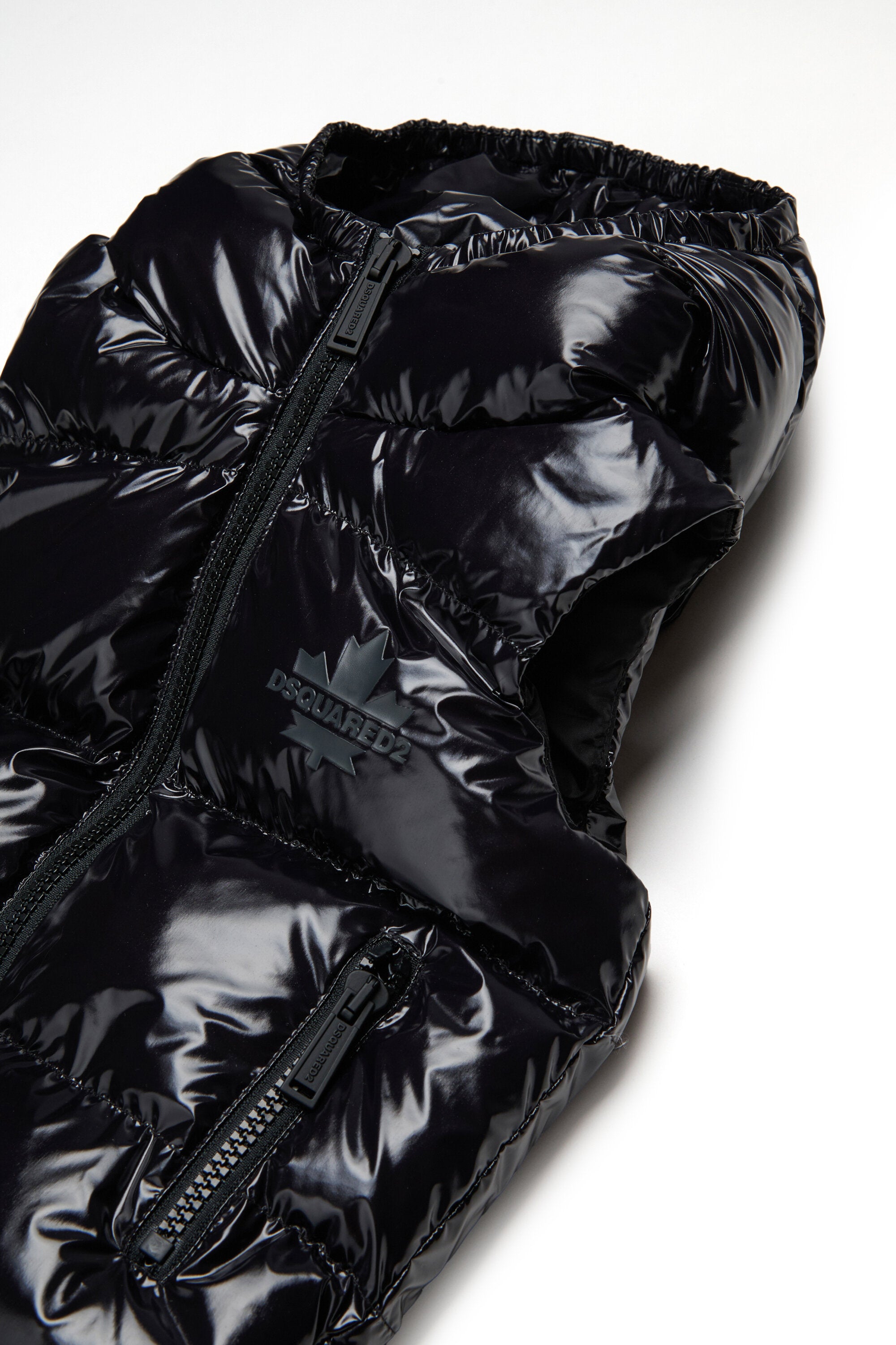 Gilet imbottito lucido con logo Maple Leaf