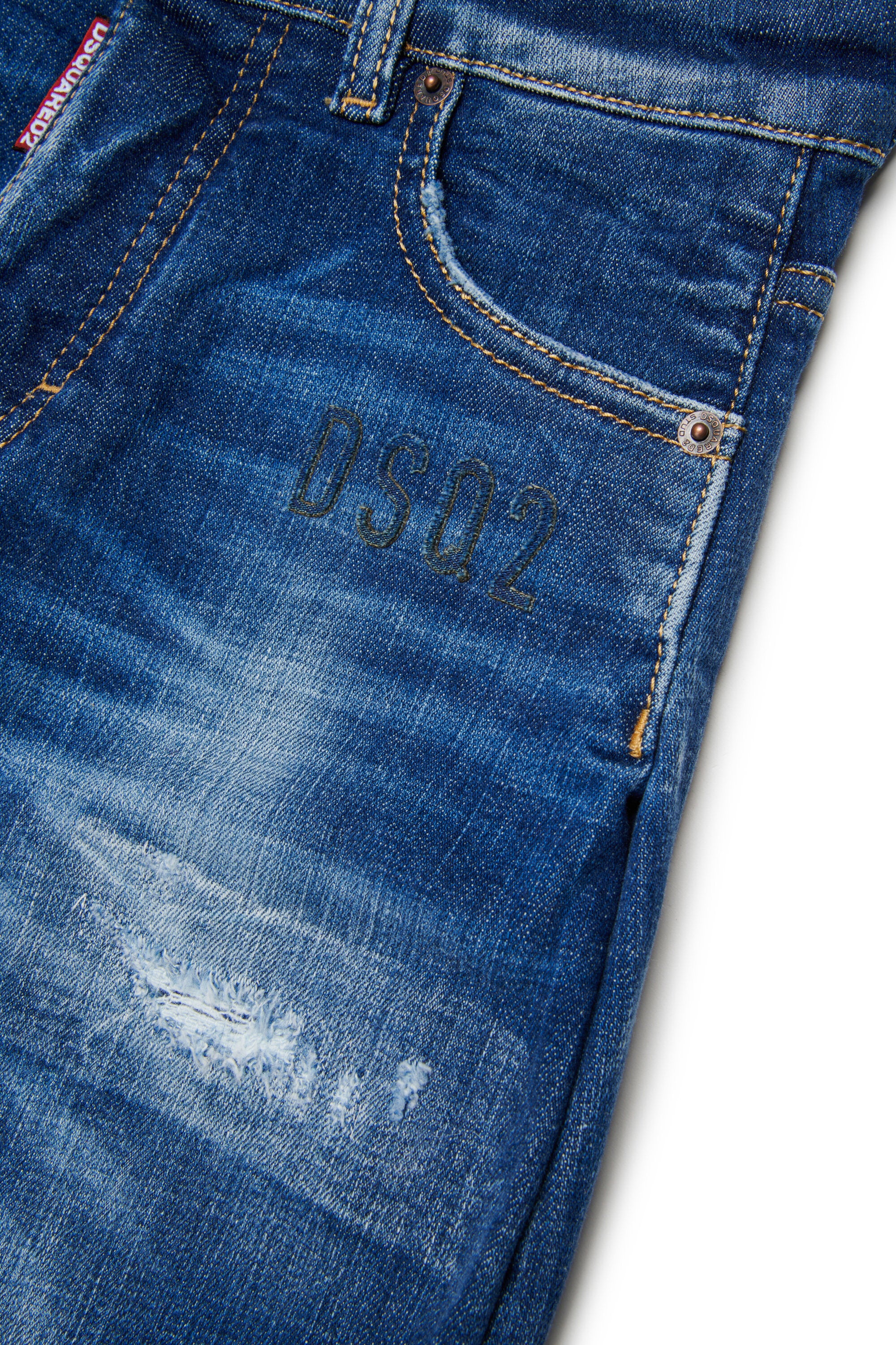 Jeans relaxed blu medio con strappi - Amelia