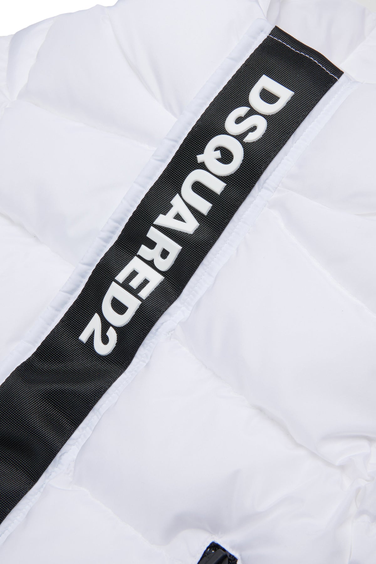 Lange wattierte Jacke mit Logo