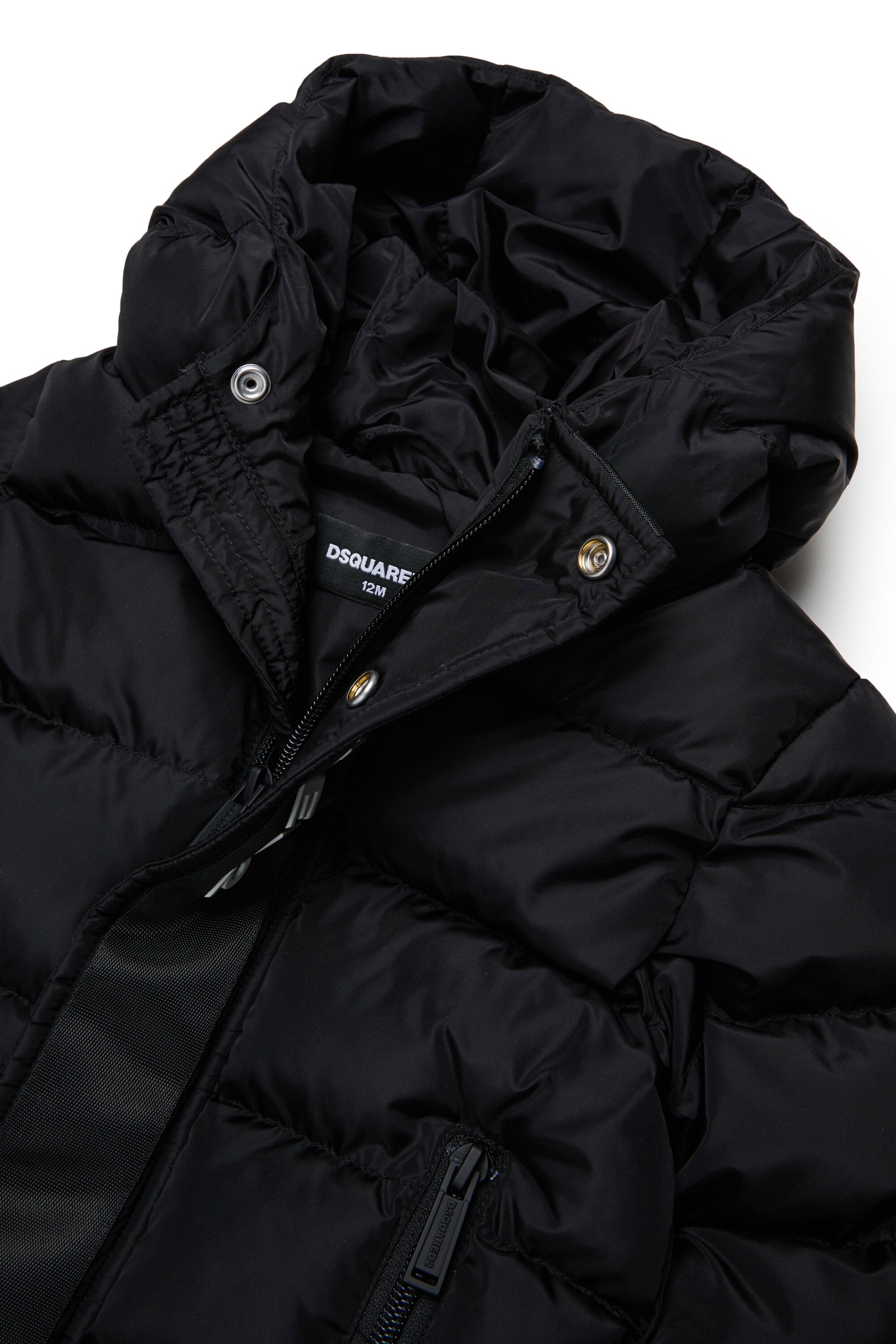 Lange wattierte Jacke mit Logo