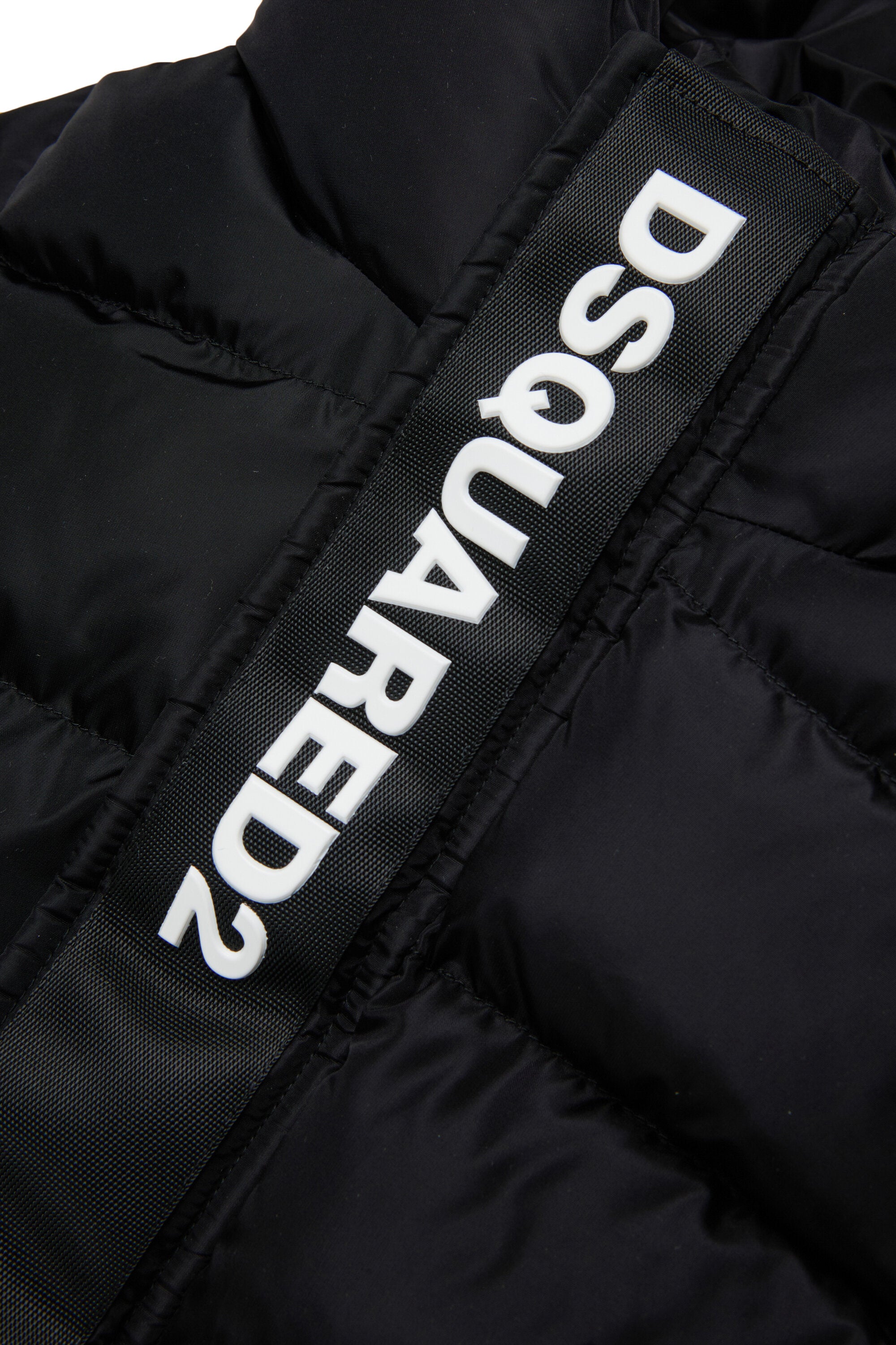 Lange wattierte Jacke mit Logo