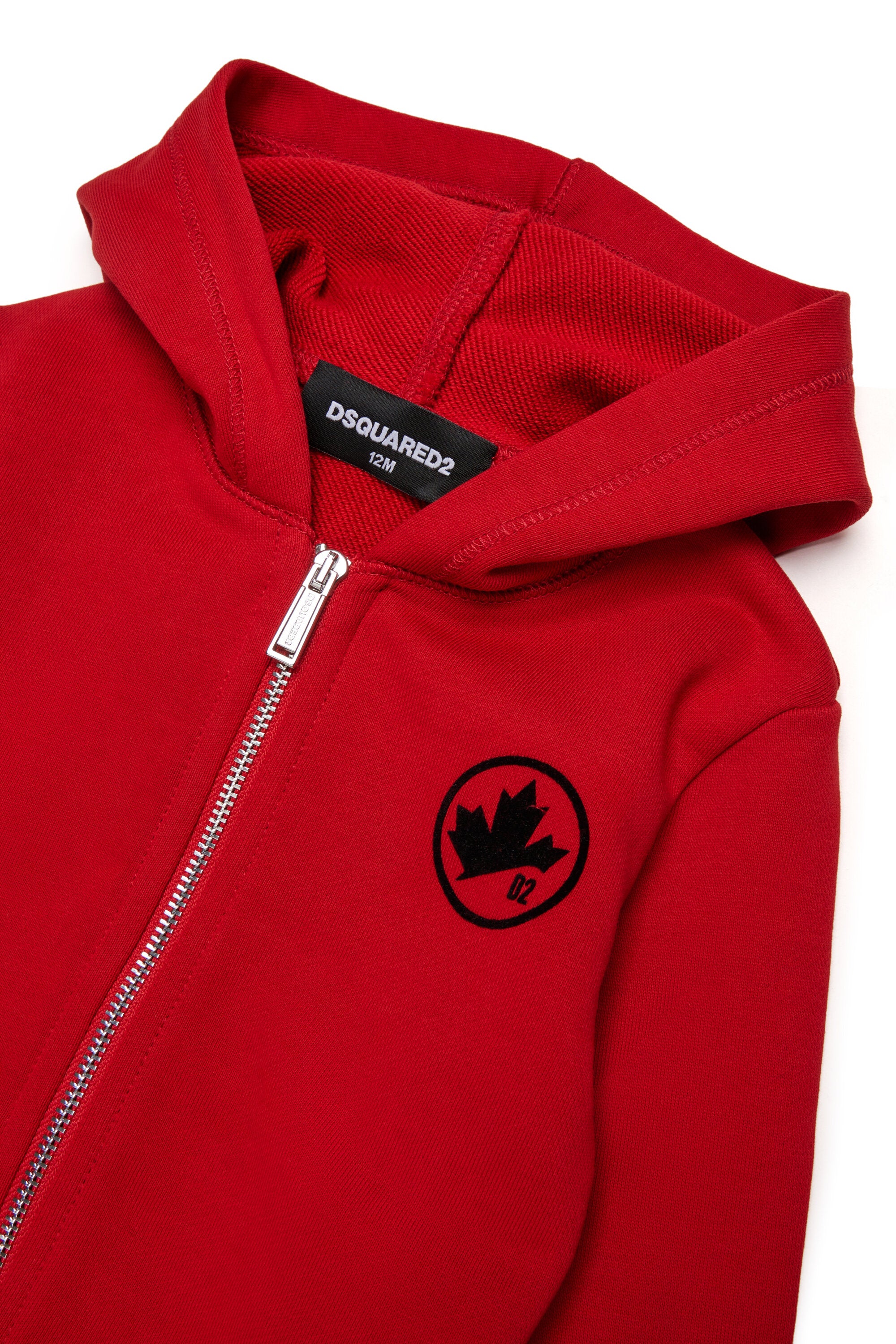 Felpa full zip con cappuccio e logo Carpet Stitch