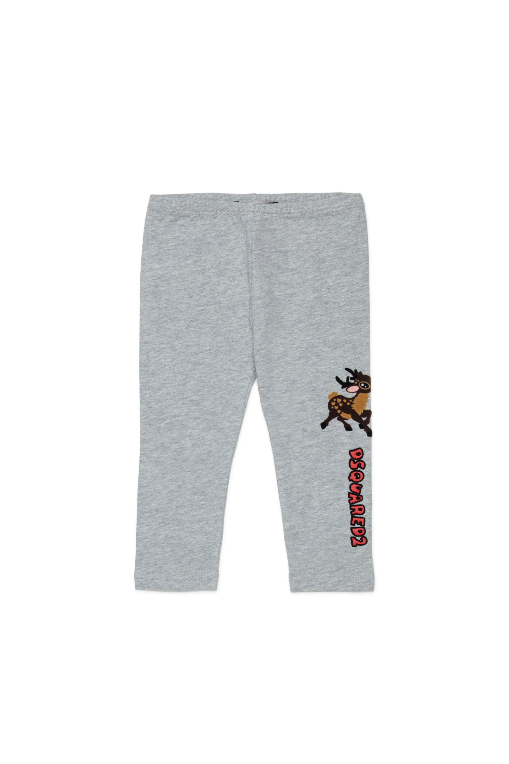 Leggings in jersey mélange con stampa Fawn