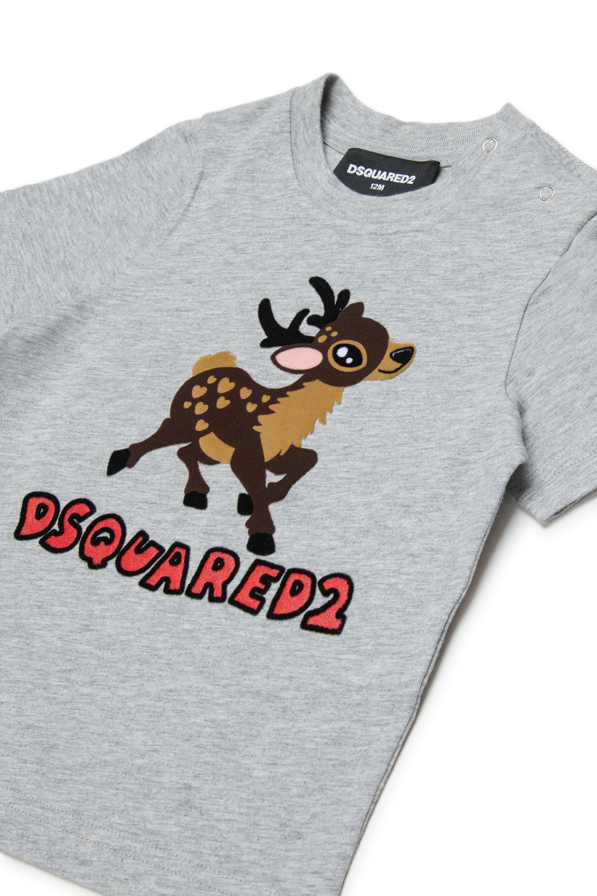 T-shirt in jersey mélange con stampa Fawn