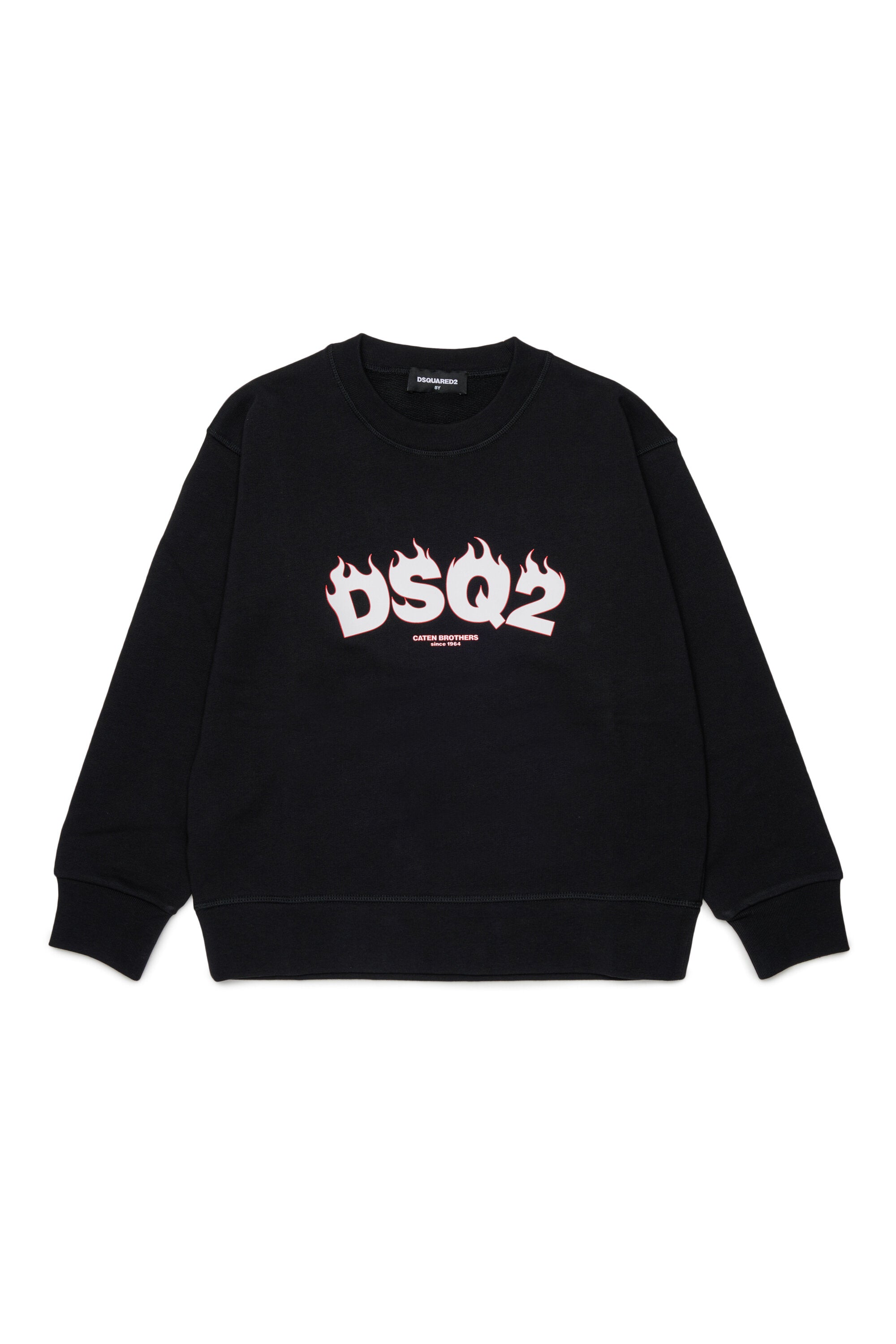 Felpa girocollo con logo DSQ2