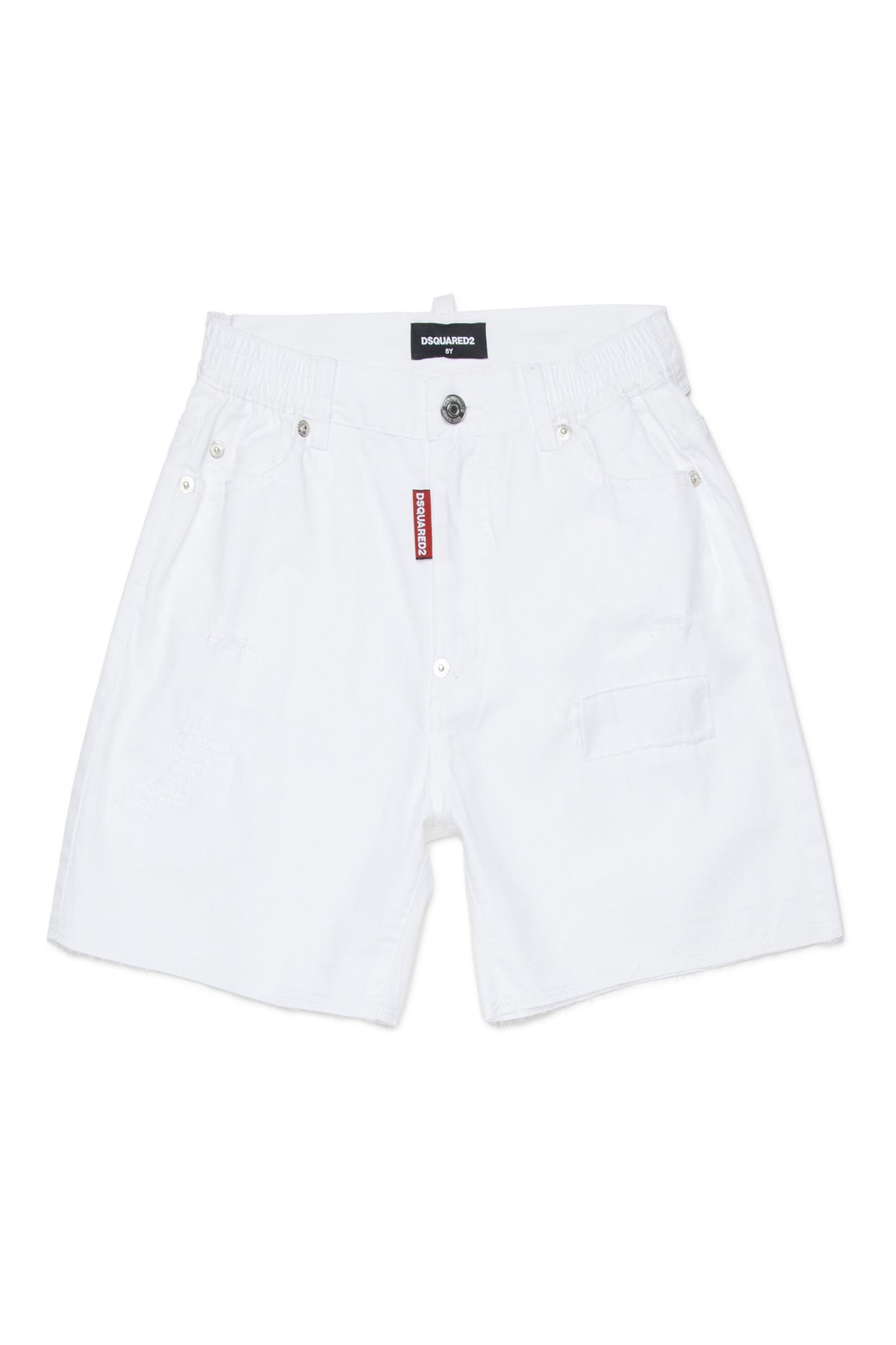 Pantalones cortos con logo y detalles desgastados