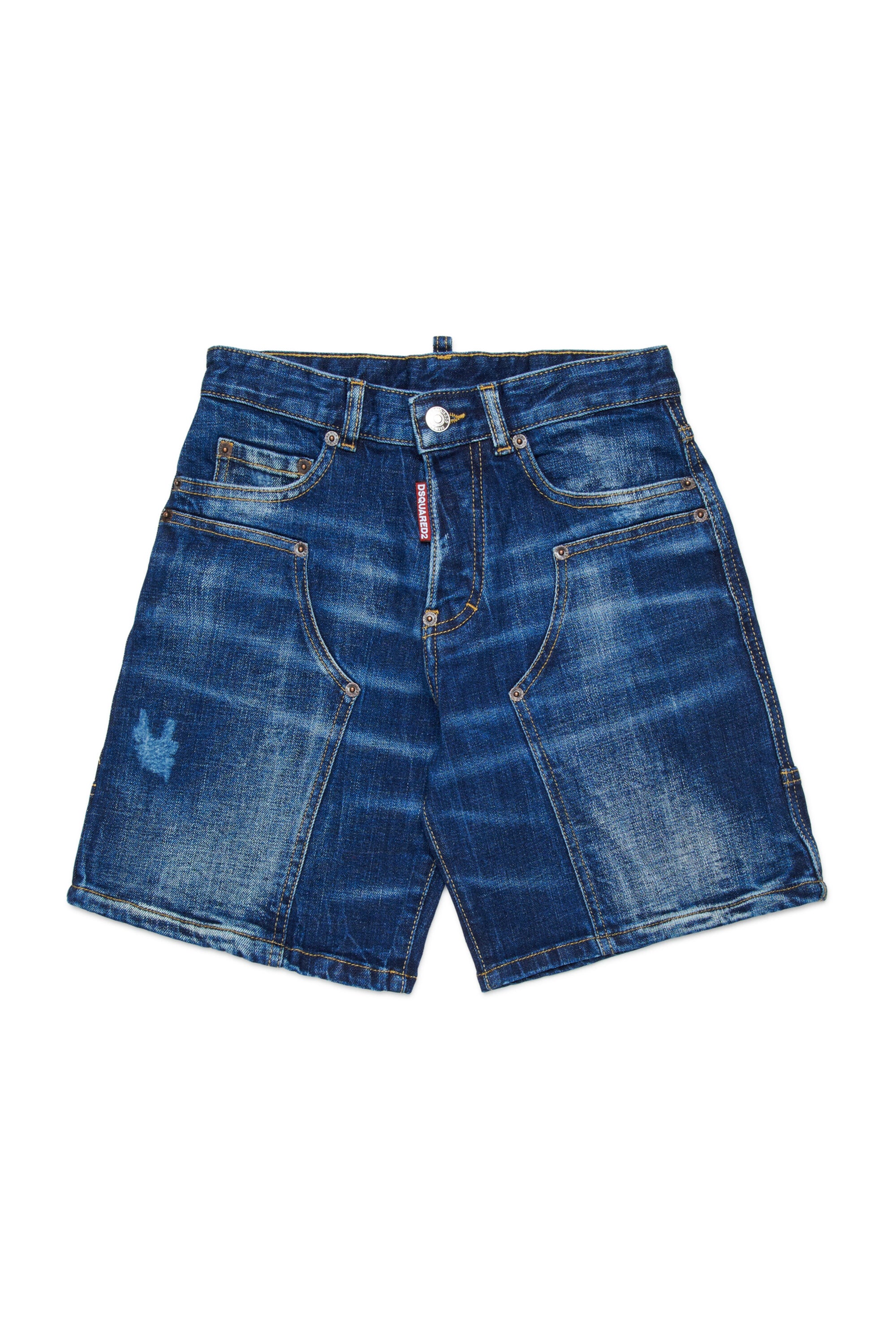 Short en denim bleu foncé