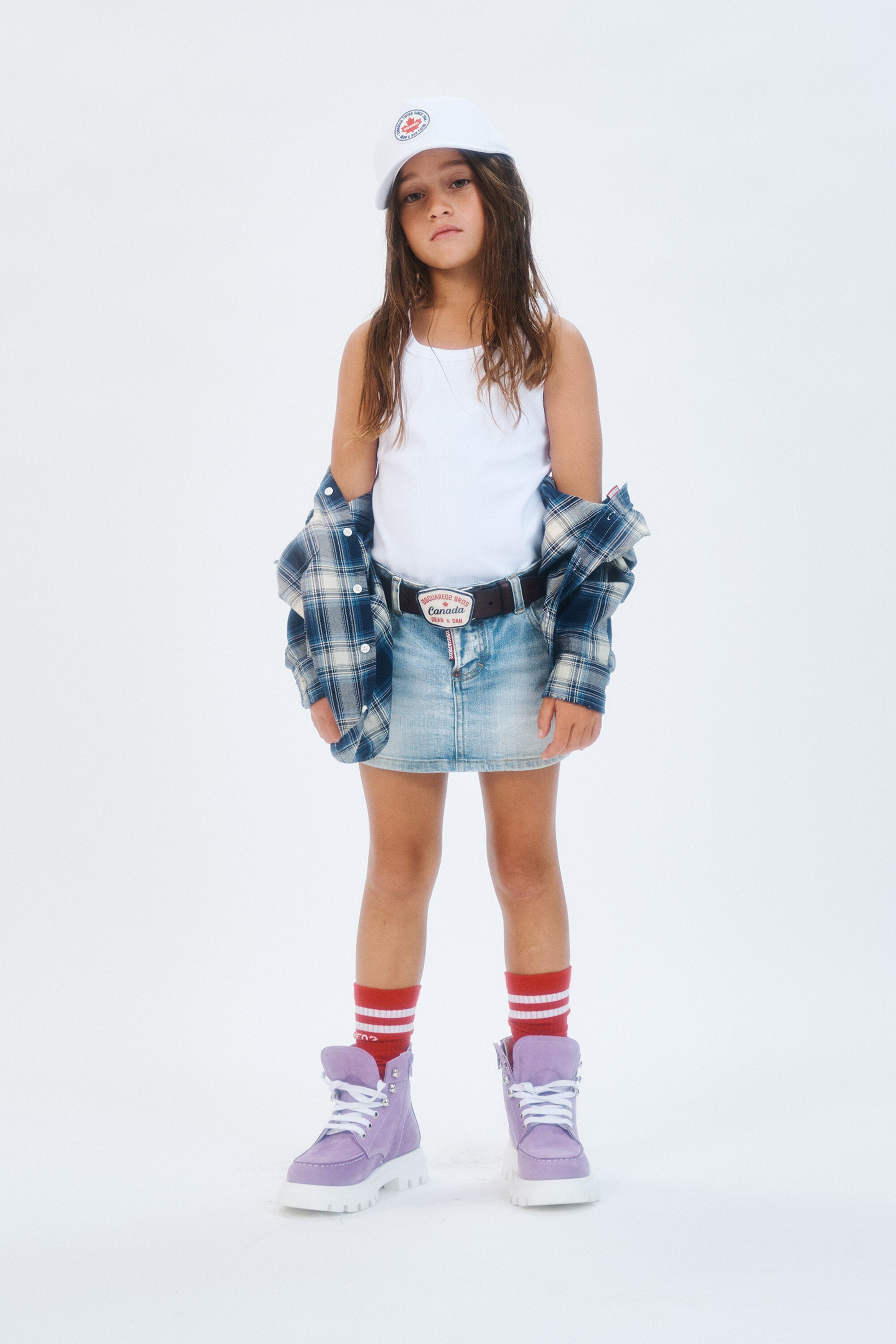 Jupe mini en denim avec logo