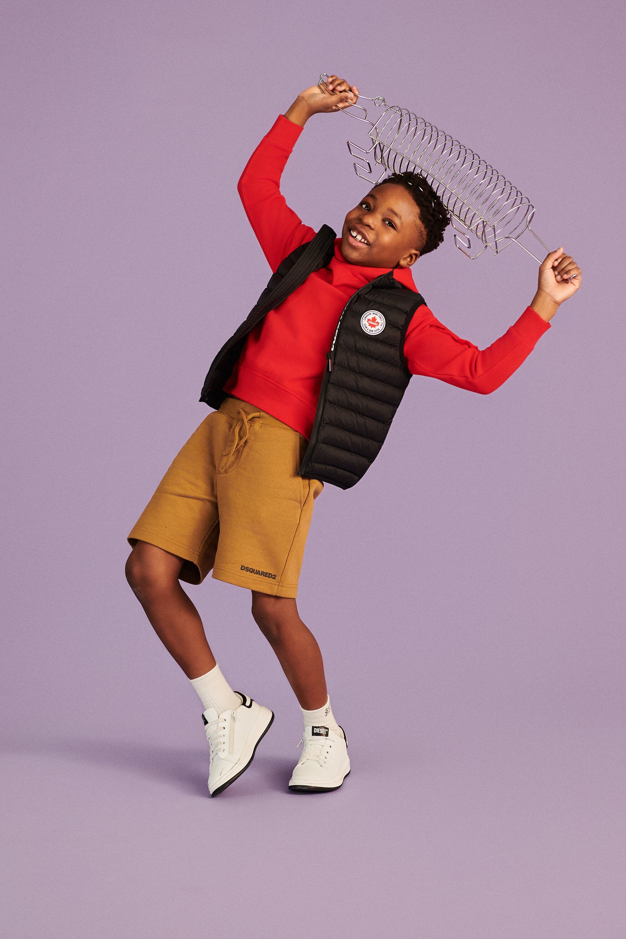 Giacca gilet imbottita con logo stampato