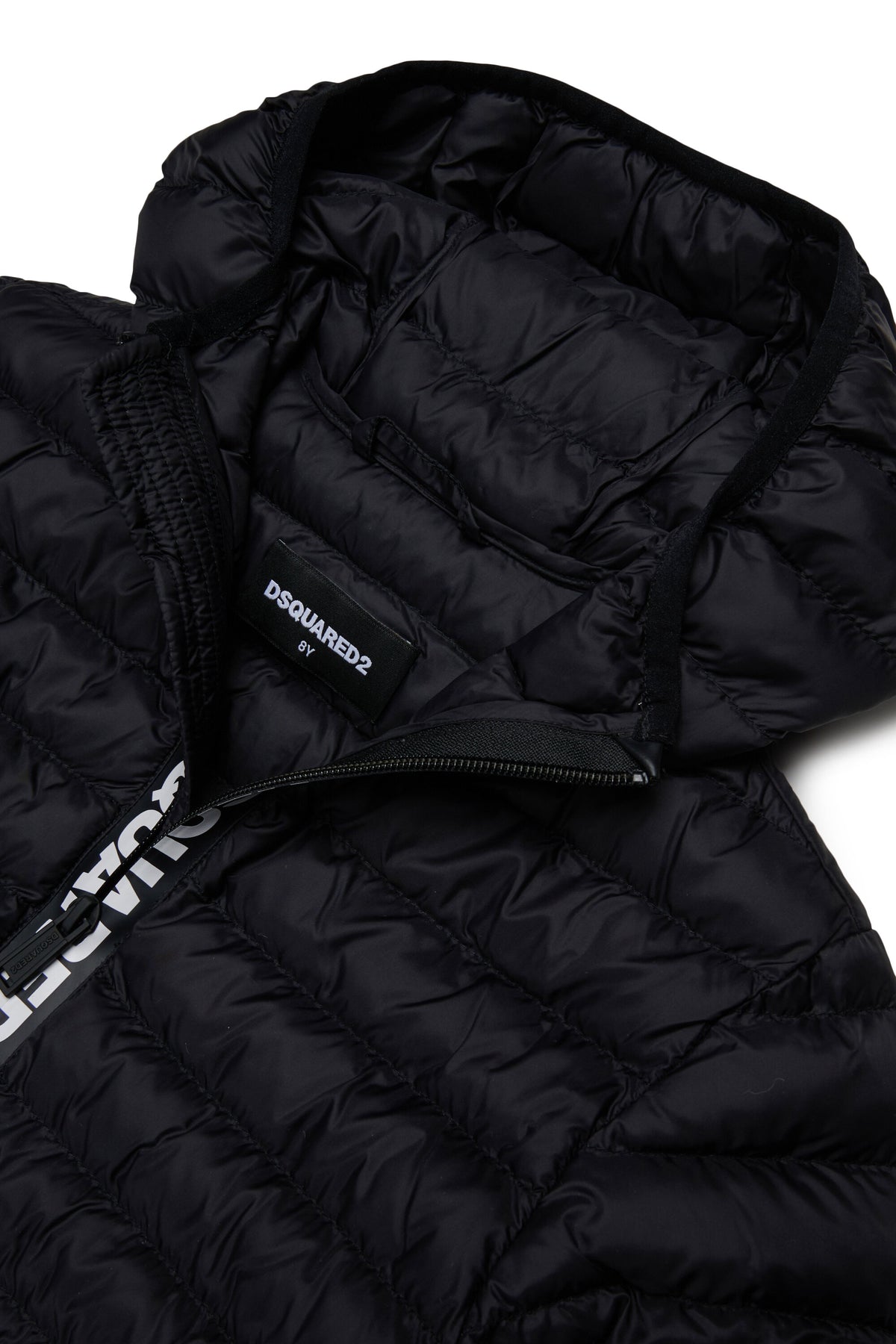 Padded jacket with printed logo