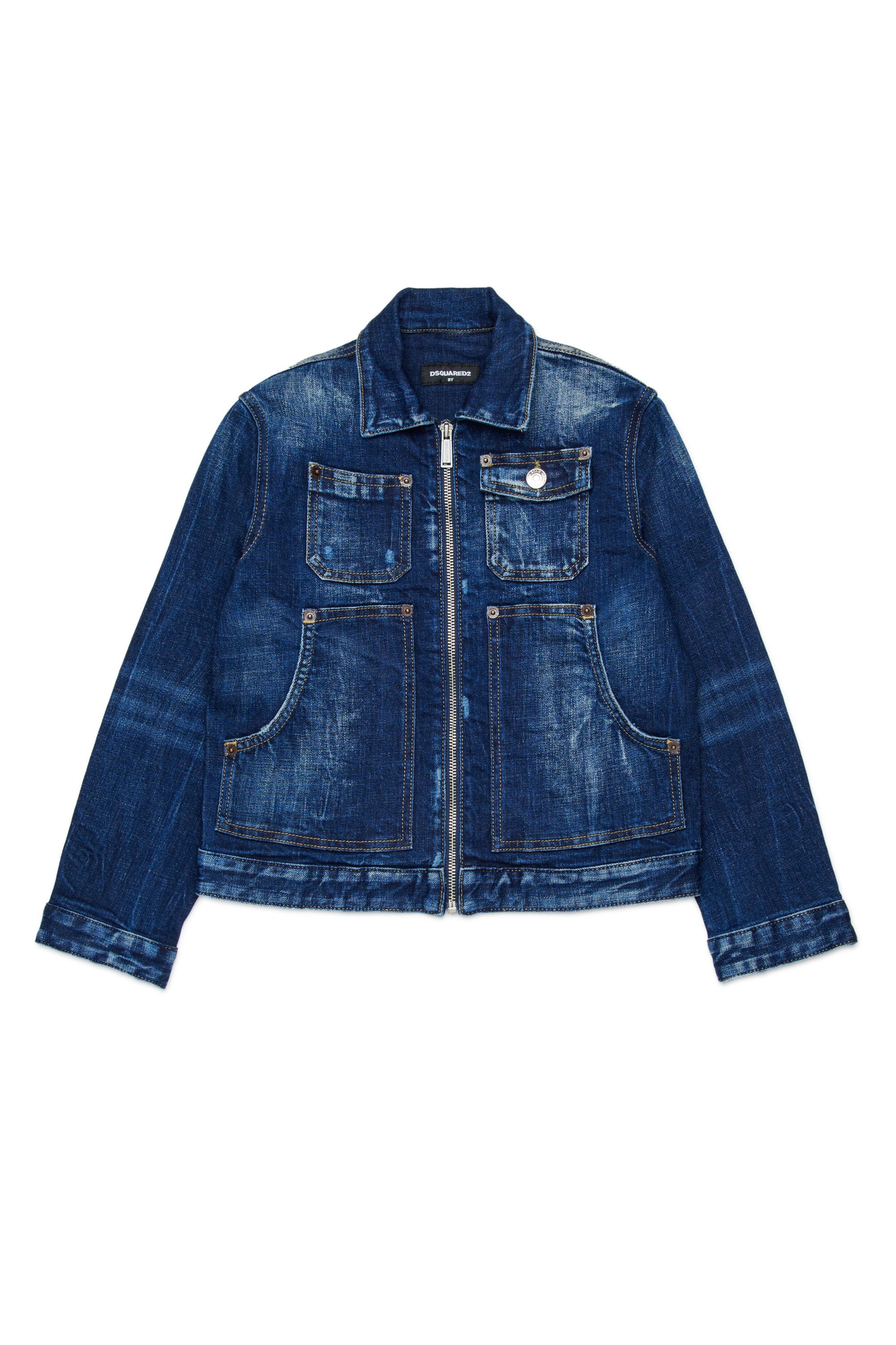 Jeansjacke mit aufgedrucktem Logo